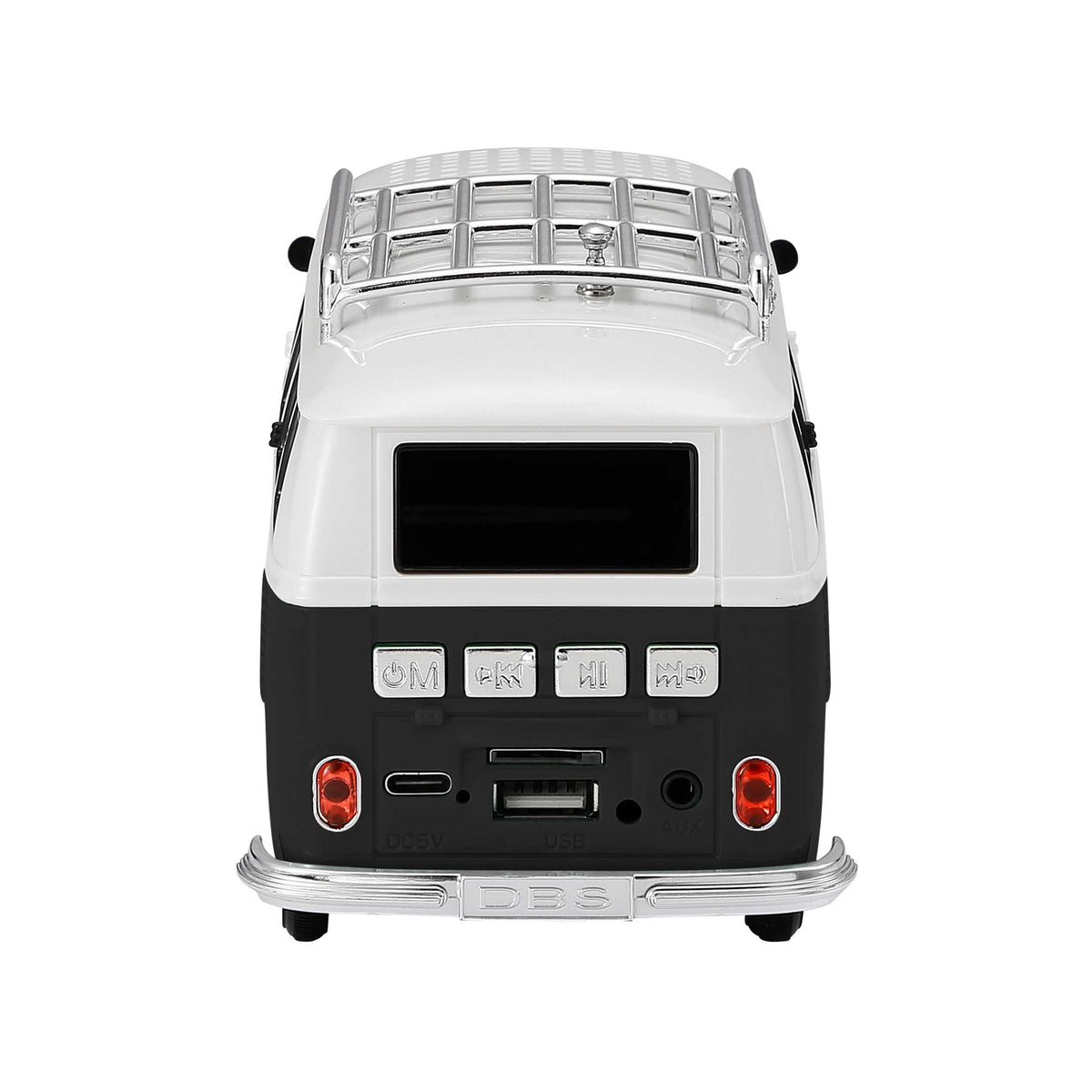 Altavoz Retro QFX Azul Bluetooth 1961 con Radio FM y Luces LED de Fiesta