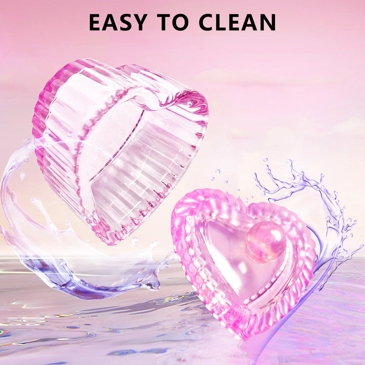 Plato de Vidrio Acrílico en Forma de Corazón Honey Joy Transparente para Arte de Uñas
