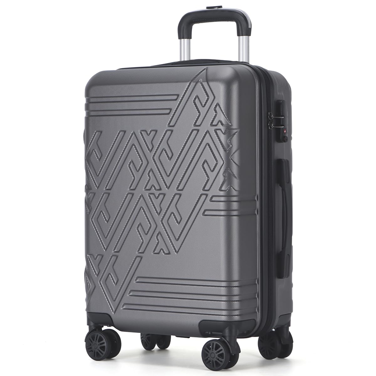 Maleta De Viaje Carry On 20" de Mano Cabina 10kg Rígida Doble Refuerzo Con * TSA Lock * Luggage suitcase Armored Travel (Gris)