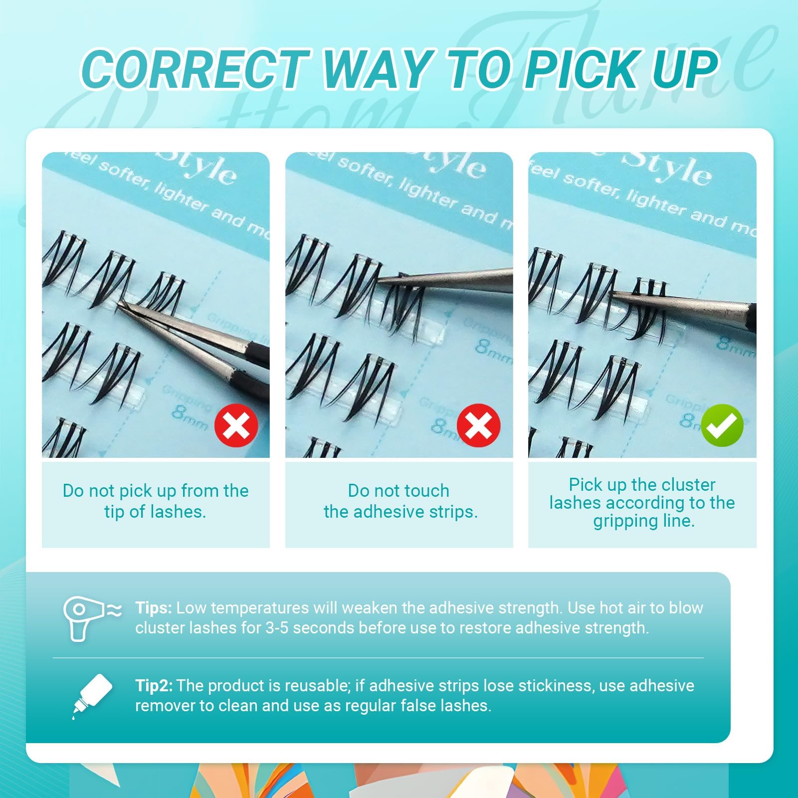 NAGARAKU Pestañas inferiores postizas 80 Pcs No Necesita Pegamento Ni Removedor Presión En Un Solo Paso Pestañas Reutilizables Prepegadas En Casa Pestañas Inferiores (BSA-01, 0,07 J Curl 6-8 mm)