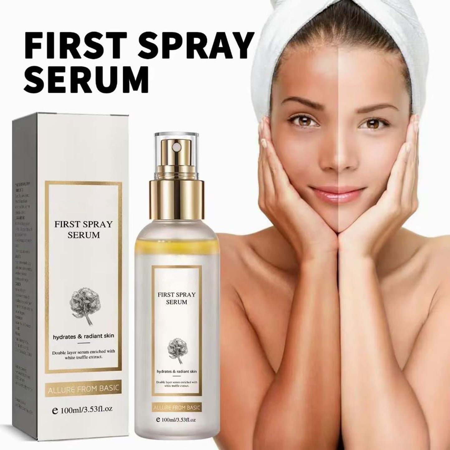 White Truffle's First Mist Serum, Vegan Skin Care, White Truffle Hydrating Facial Mist, Glowing Skin Serum, All-in-One Treatment, (Size : 2 Count (Pack of 2))