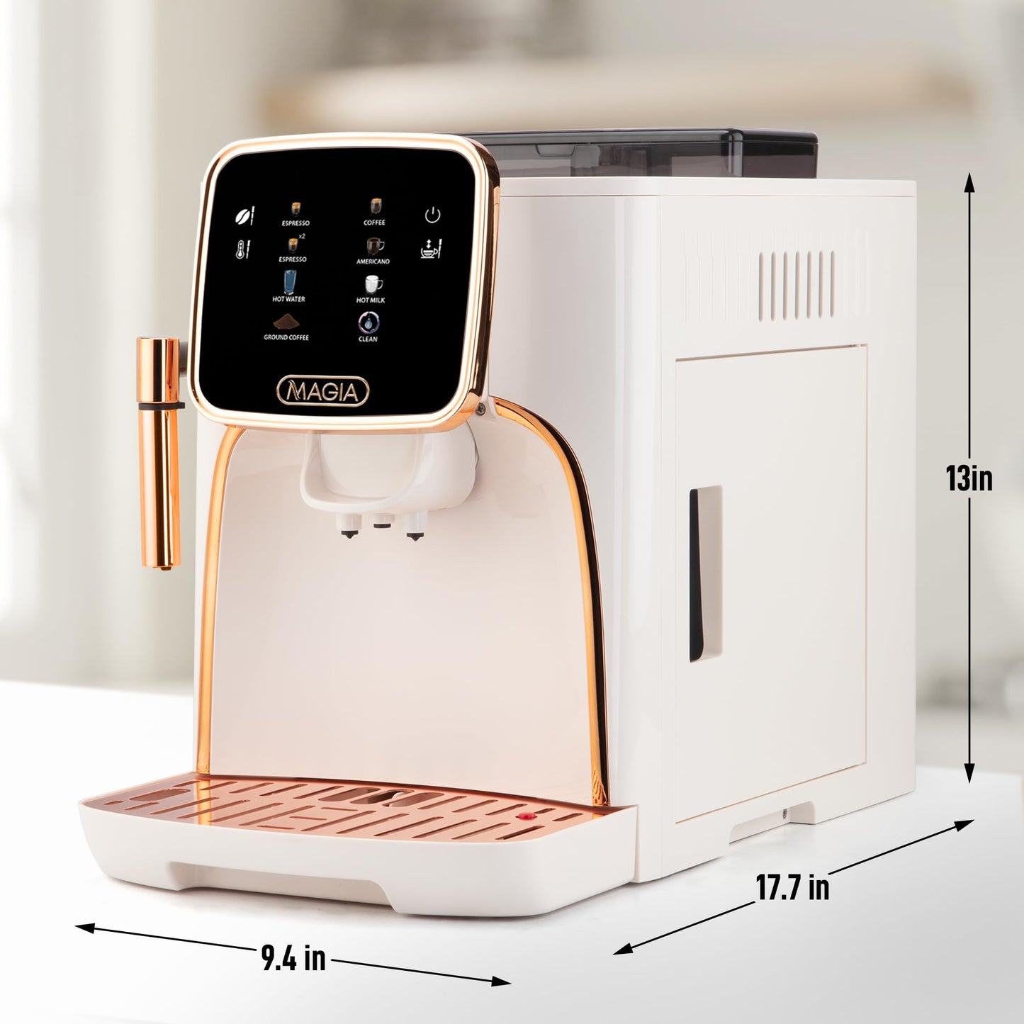 Máquina de Café Espresso Zulay Kitchen Magia Clasica con Pantalla Táctil y Espumador de Leche Automática