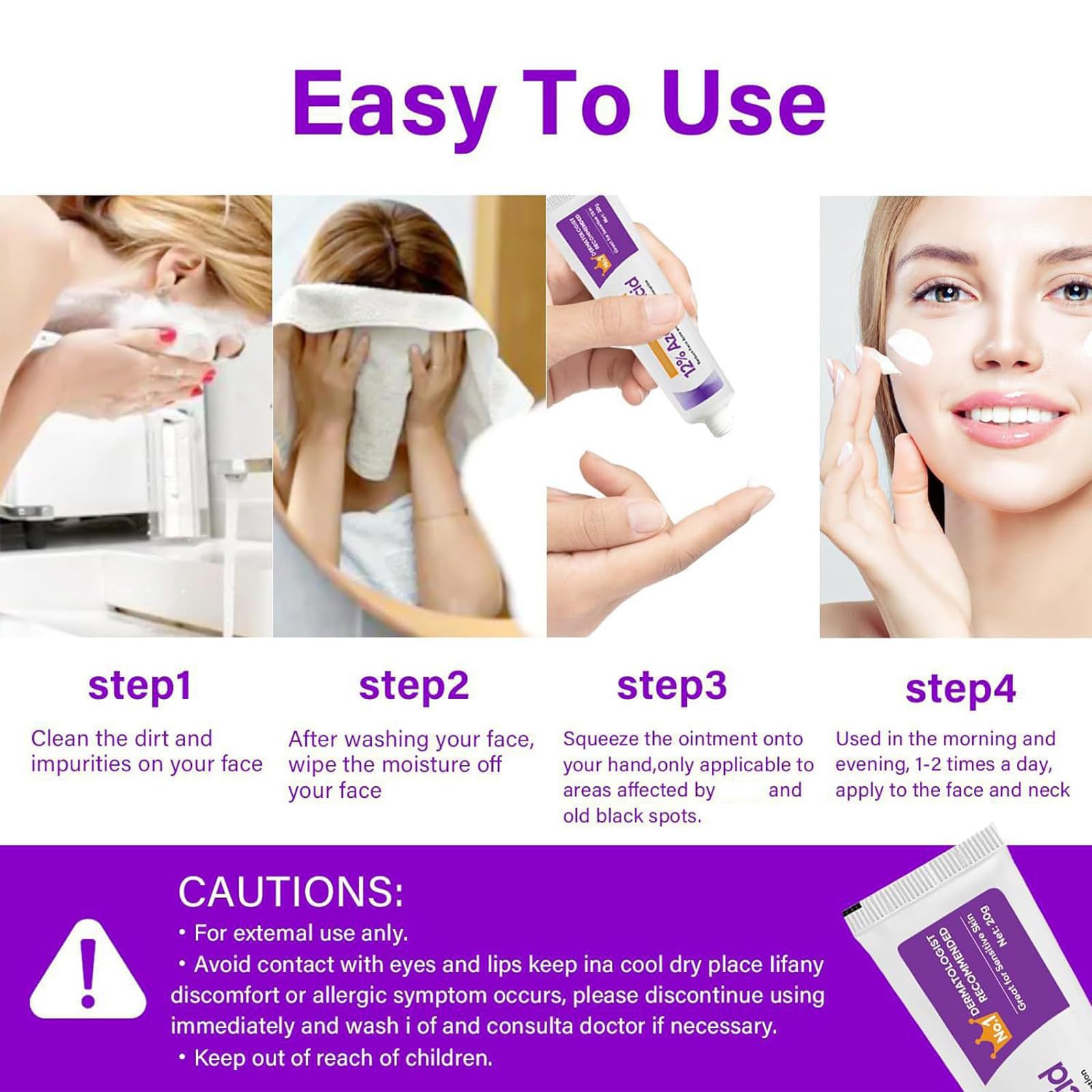 Suero Ácido Azelaico, Crema Ácido Azelaico, Suero Facial Ácido Azelaico 12% Contra Rojeces, Anti Granos y Nódulos, Suero Facial Ácido Azelaico Ácido Hialurónico para Piel Sensible, 20g (3)