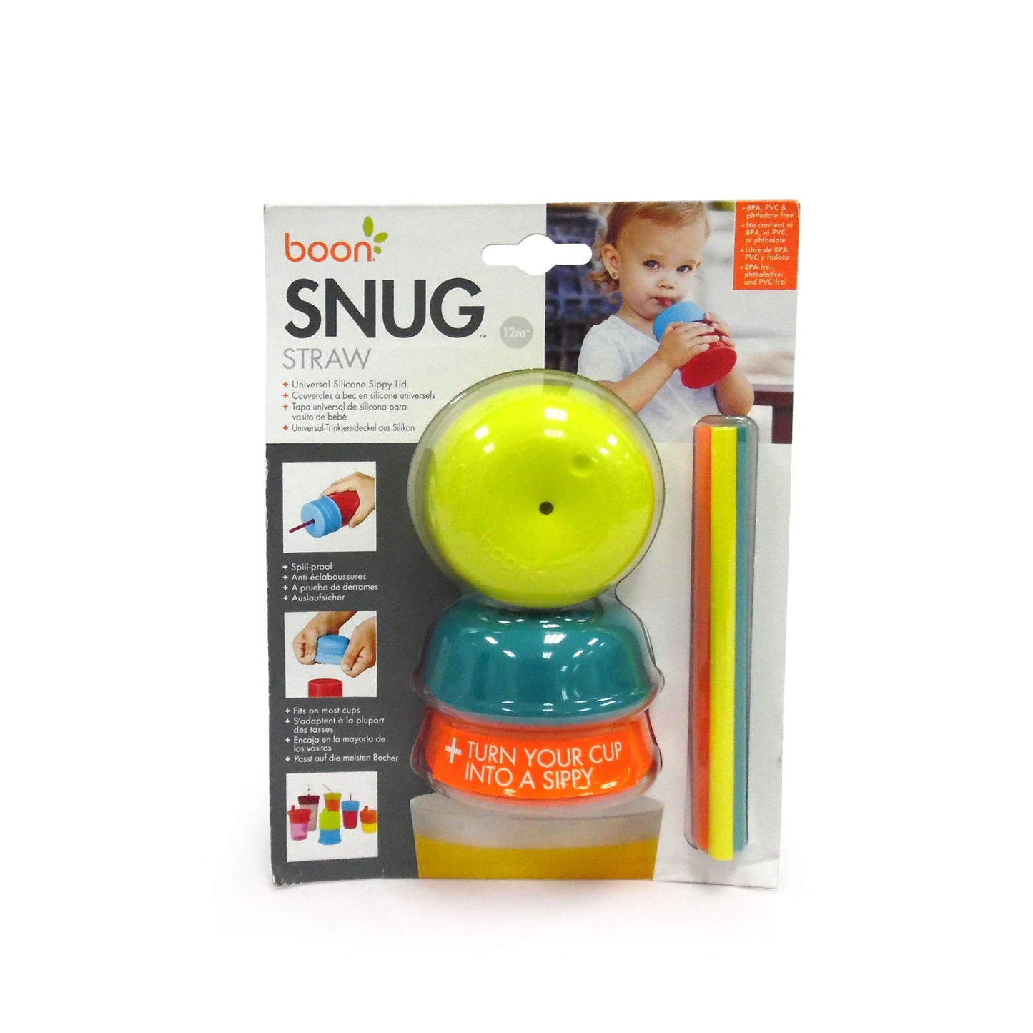 Boon Snug Straw 3Pk Blue/Orange/Green