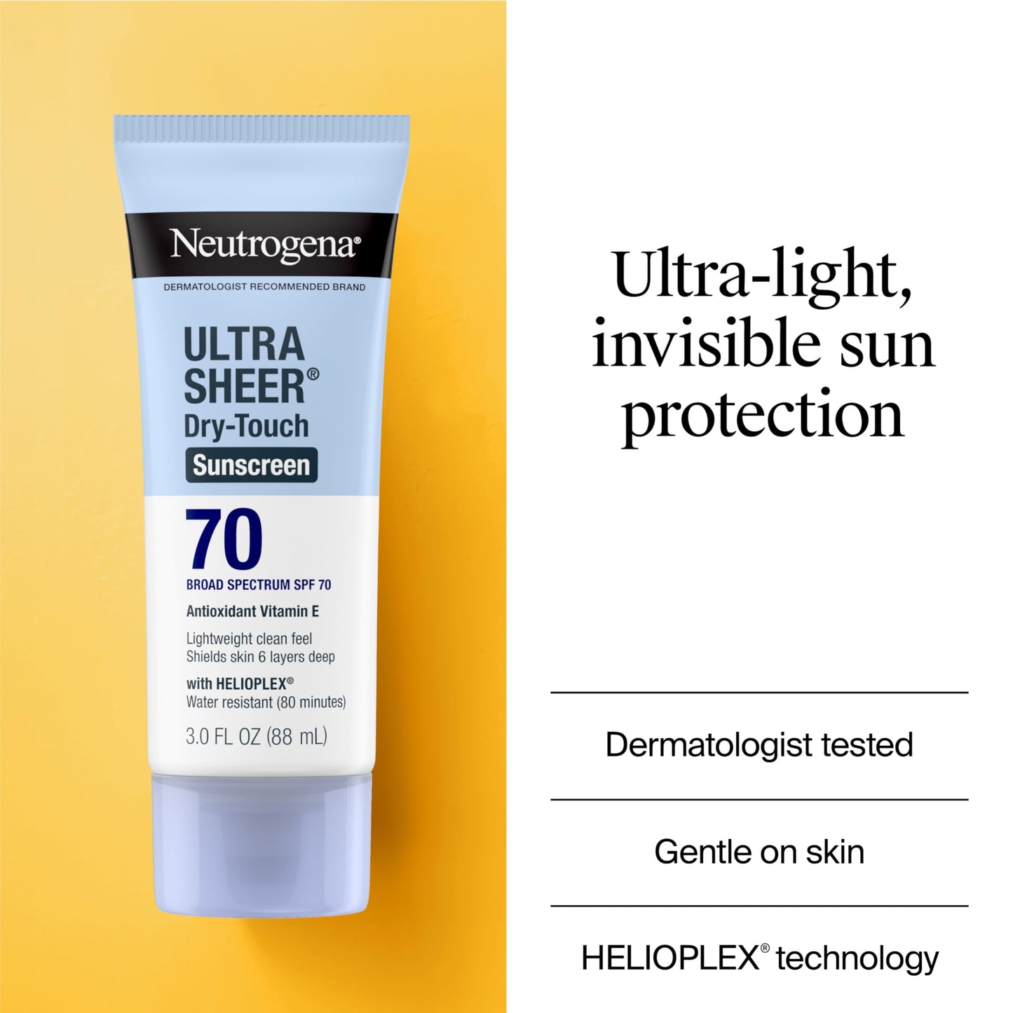 Neutrogena NEUTRÓGENA | Bloqueador Protector Solar 70 SPF Hydro Boost | Toque Seco | Protección UVB UVA | 88ml