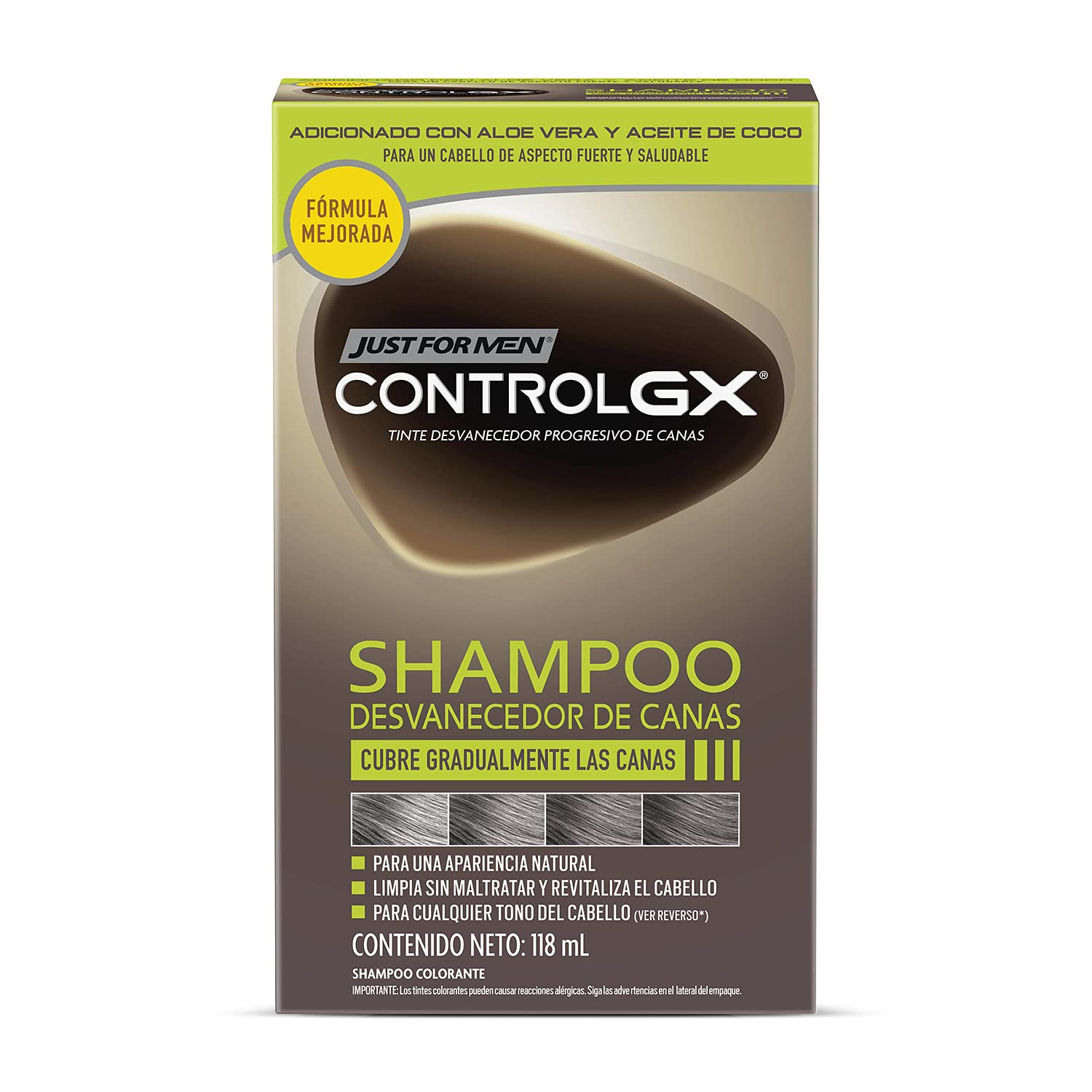 Just for Men Control Gx Shampoo Desvanecedor Progresivo De Canas, 118ml