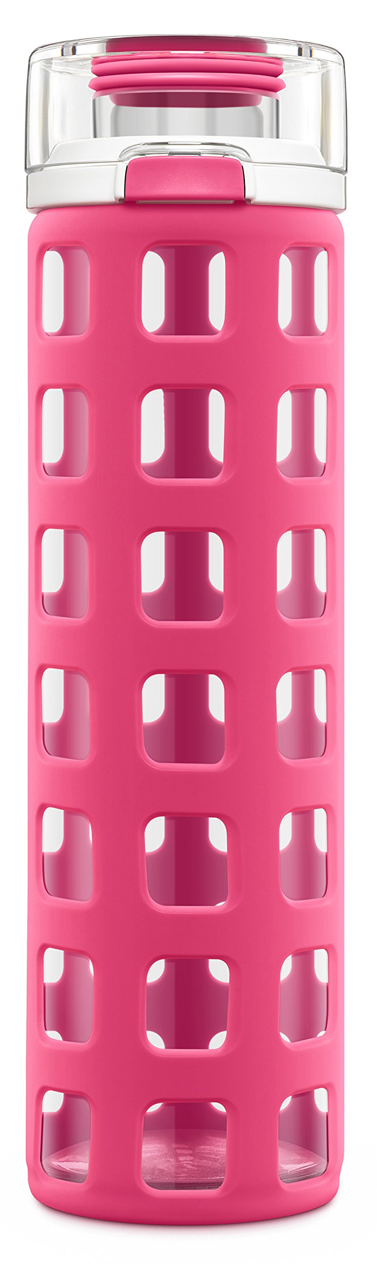 Ello Syndicate Botella de vidrio con tapa abatible para agua, 591 ml, sin BPA