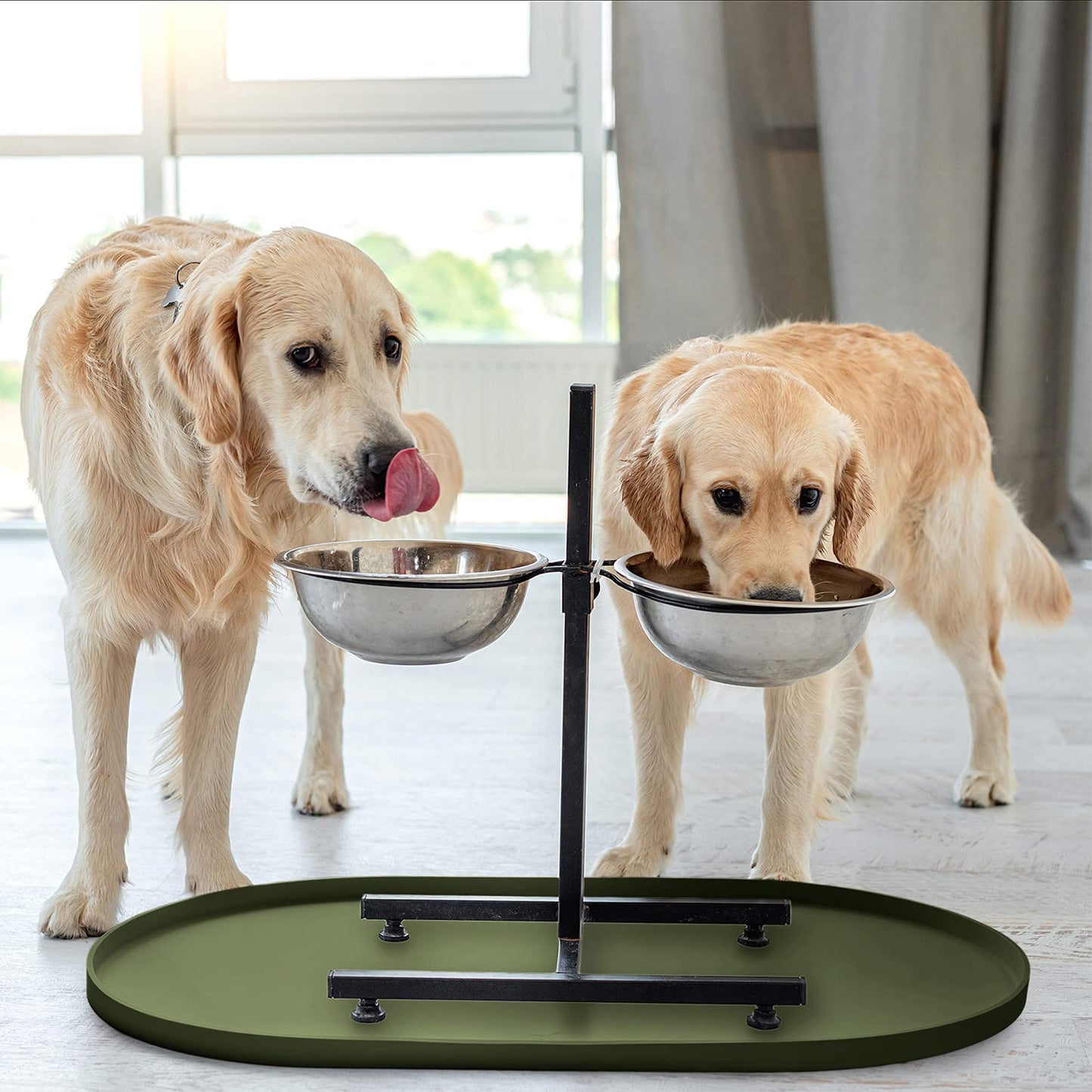 Alfombrilla de Comida DogBuddy Rojo Antideslizante para Perros Pequeña Impermeable de Silicona