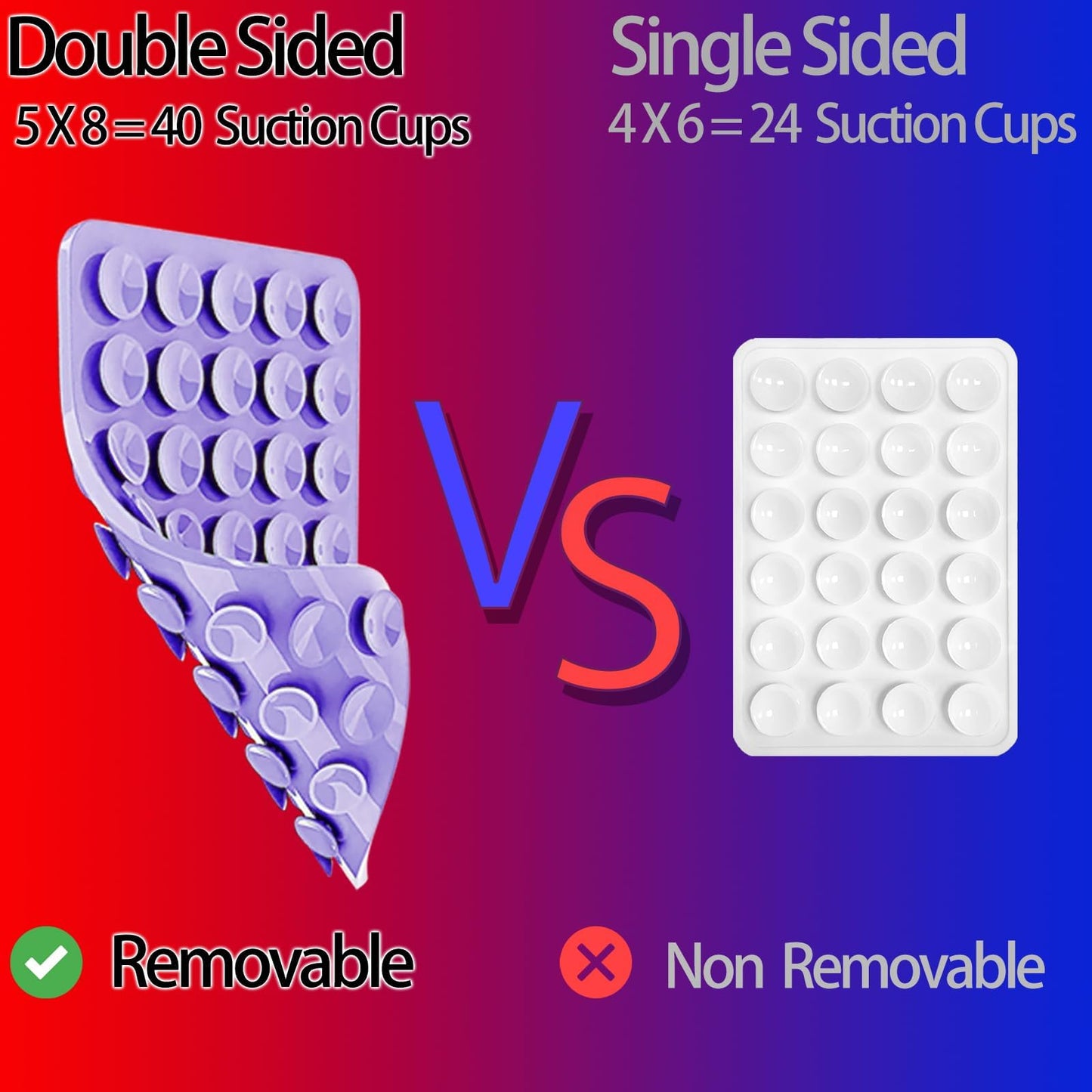 Giumel - Juego de 1 funda de silicona con ventosa para teléfono de doble cara, accesorios para teléfono manos libres, soporte de agarre fuerte para selfies y videos, soporte de silicona calcomanía