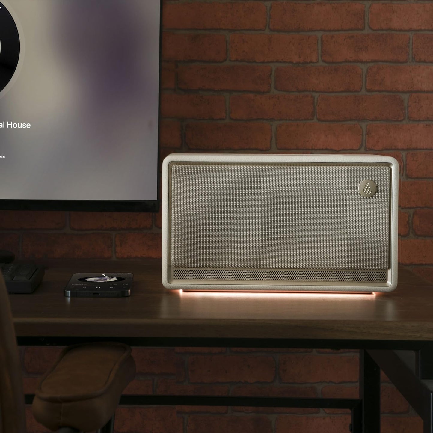 Edifier ES300 Altavoz WiFi y Bluetooth – 60 W Hi-Res Audio, AirPlay 2, LDAC, batería de 12 Horas, multiroom, USB & AUX, iluminación Ambiental, Carcasa de Madera, Control por aplicación, Altavoz