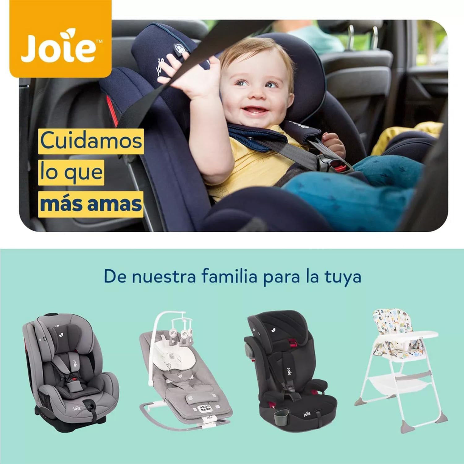 Autoasiento Joie Gris con Sistema contra Impactos Laterales y de Reclinado para Bebé hasta 8 Años Reversible