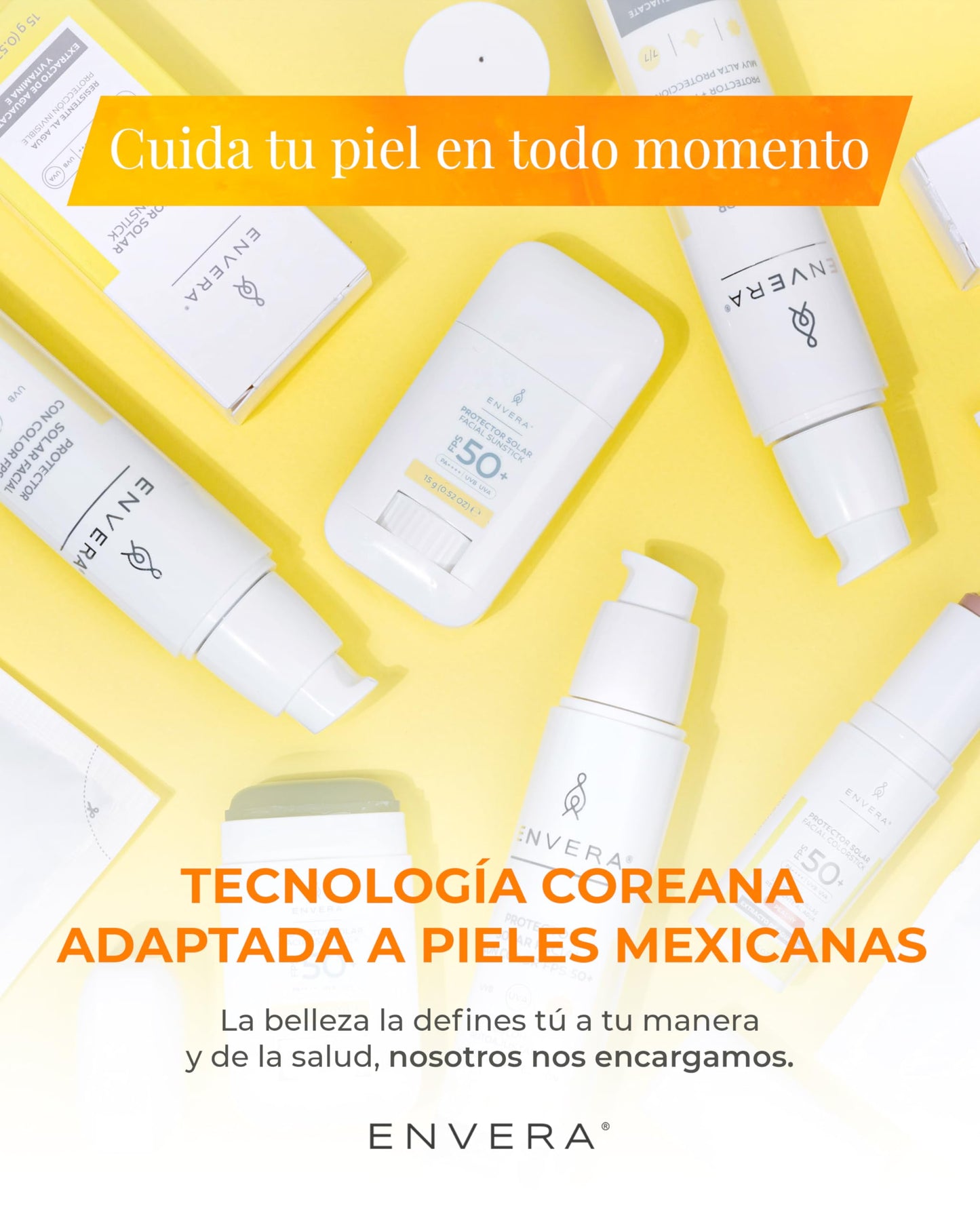 ENVERA | Protector Solar Facial y Corporal 3 en 1: FPS 50+ UVA/UVB, PA++++ | 15gr | Invisible, Humectante, Antioxidantes | Bloqueador Solar en Barra Hipoalergénico | Skincare Vegano