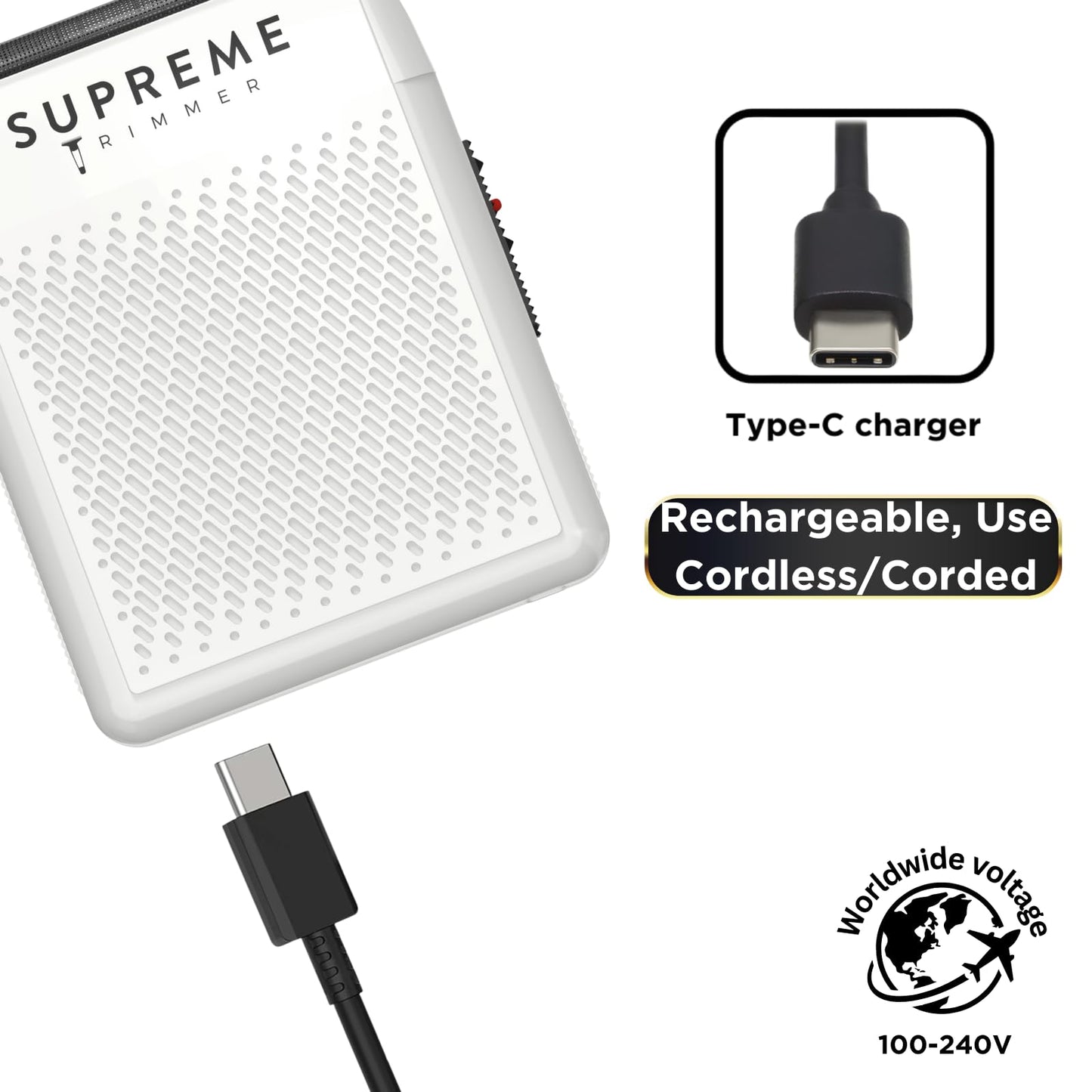 Afeitadora de una sola hoja para hombre Solo STF101 (150 min de autonomía), inalámbrica, potente, con puerto USB C, tamaño mini, para viajes, barbería y uso doméstico | Color blanco