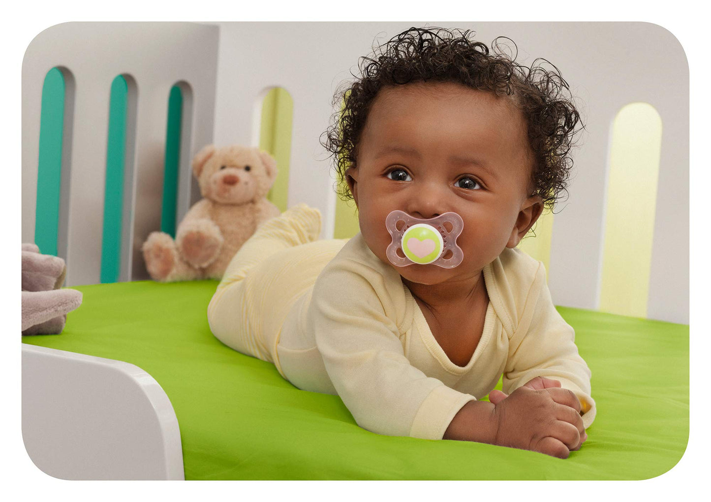 MAM Clear Orthodontic Pacifier, Bebé, 0-6 Meses, 2 piezas, colores surtidos