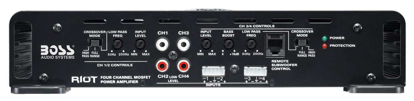 Boss Audio 4 Canales MOSFET Amplificador de Potencia con Control Remoto de Nivel del Subwoofer