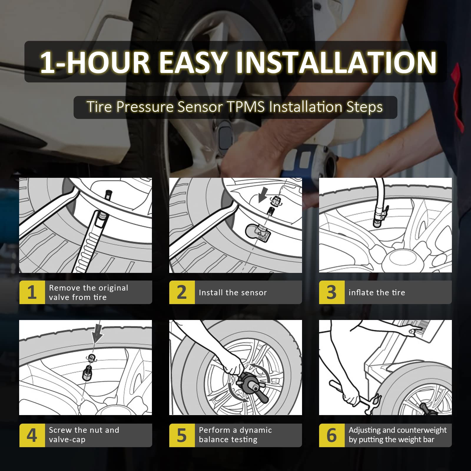 Sensor TPMS Marsflex Negro para Toyota Lexus 4 Unidades