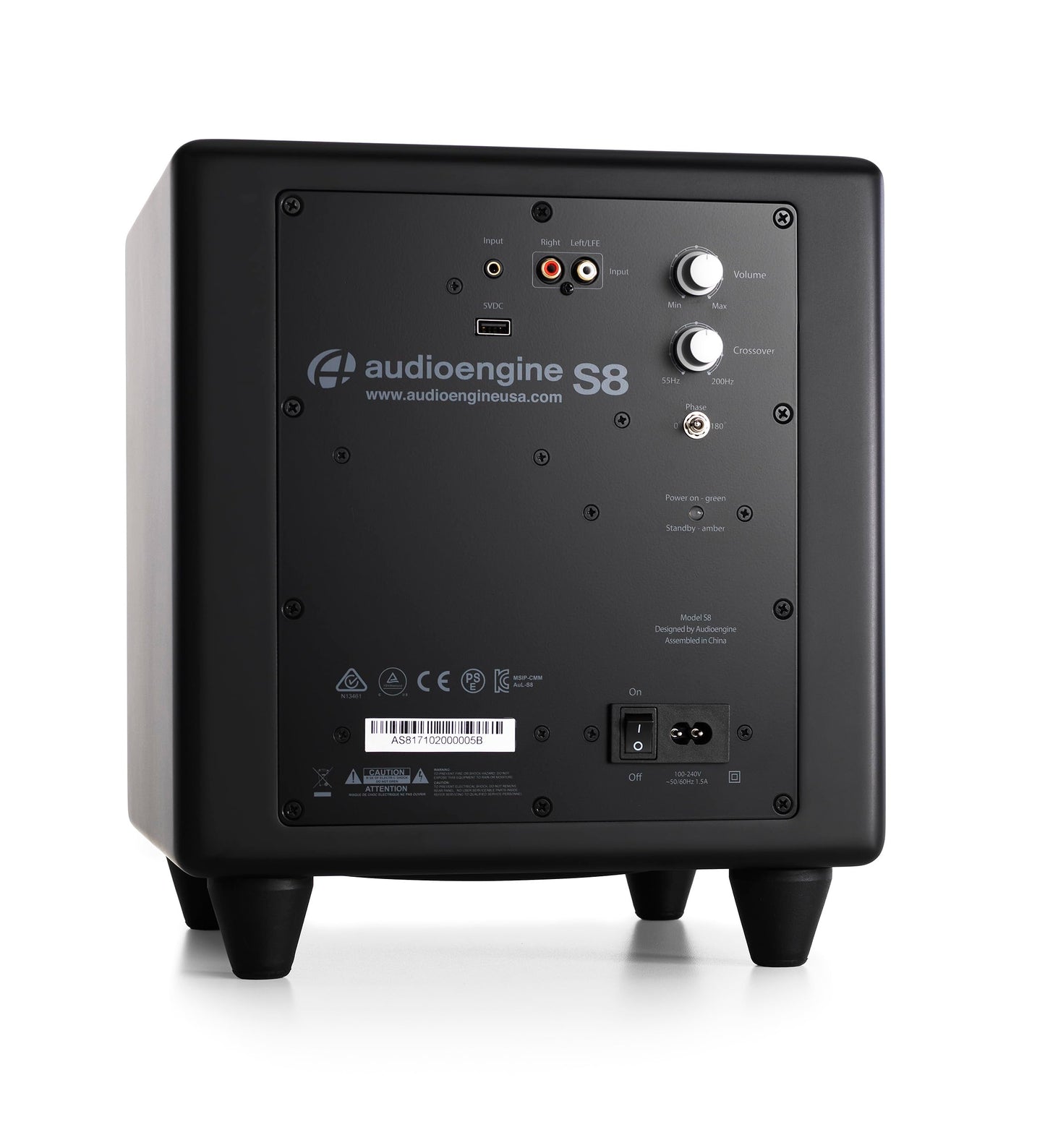 Audioengine S8: Altavoz subwoofer de 250 W con Amplificador Integrado para Audio doméstico