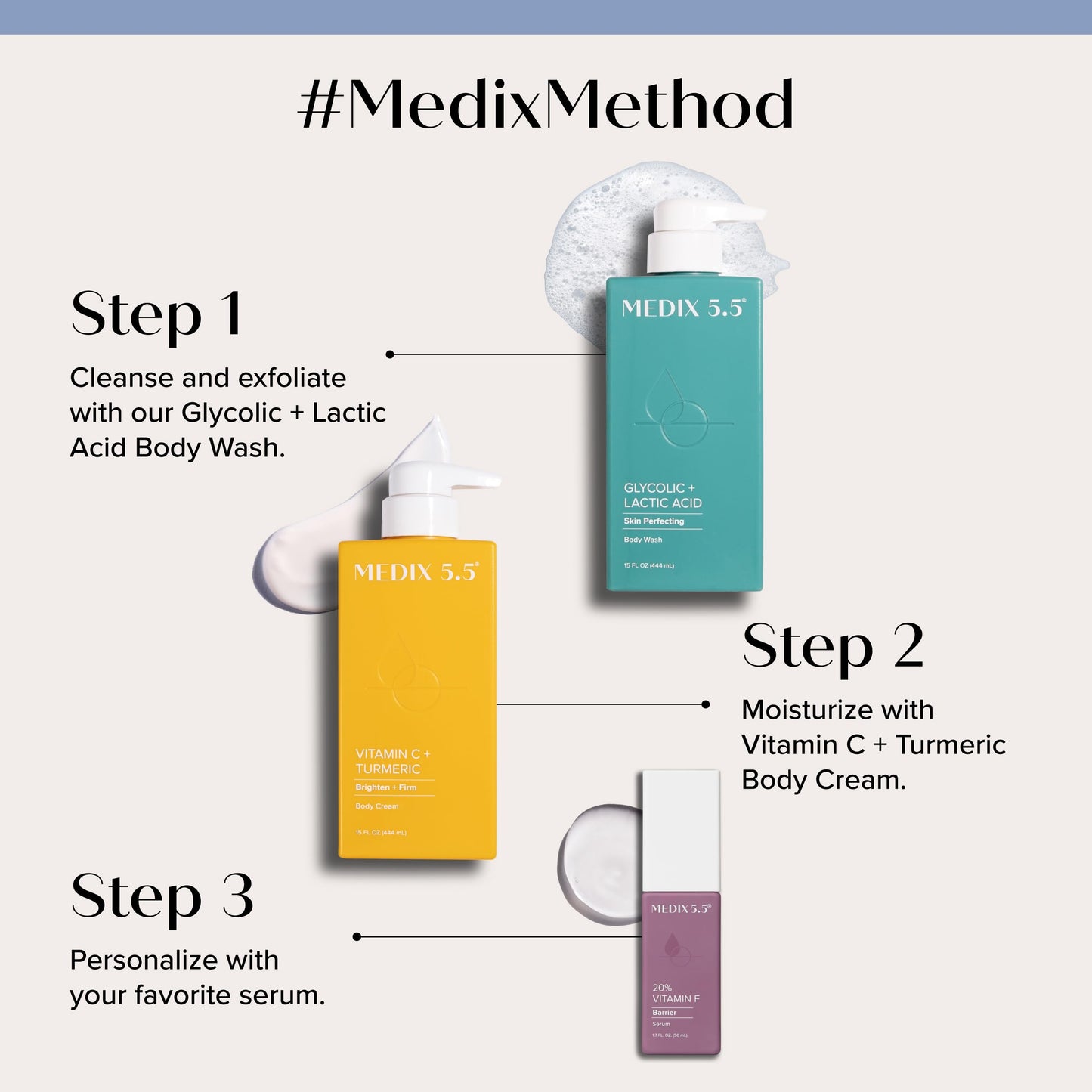 Medix 5.5 Crema de vitamina C con cúrcuma para cara y cuerpo. Crema reafirmante e iluminadora para manchas de edad, manchas oscuras y piel dañada por el sol. Crema antienvejecimiento con vitamina E, jengibre, ginseng. (Dos – 15 oz)
