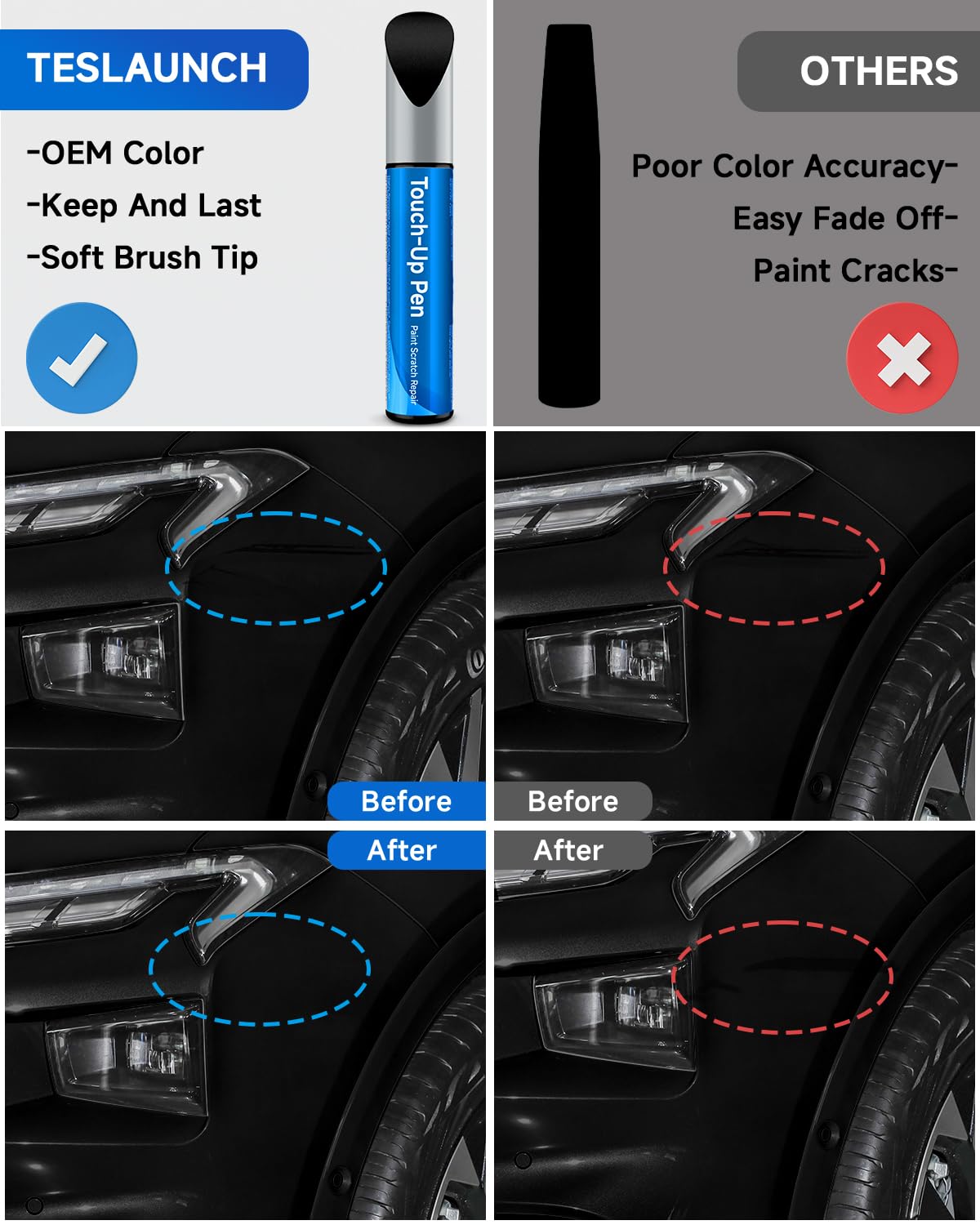UM - Pintura para retocar metálica negra compatible con Ford Exact Match para reparación de arañazos de coche