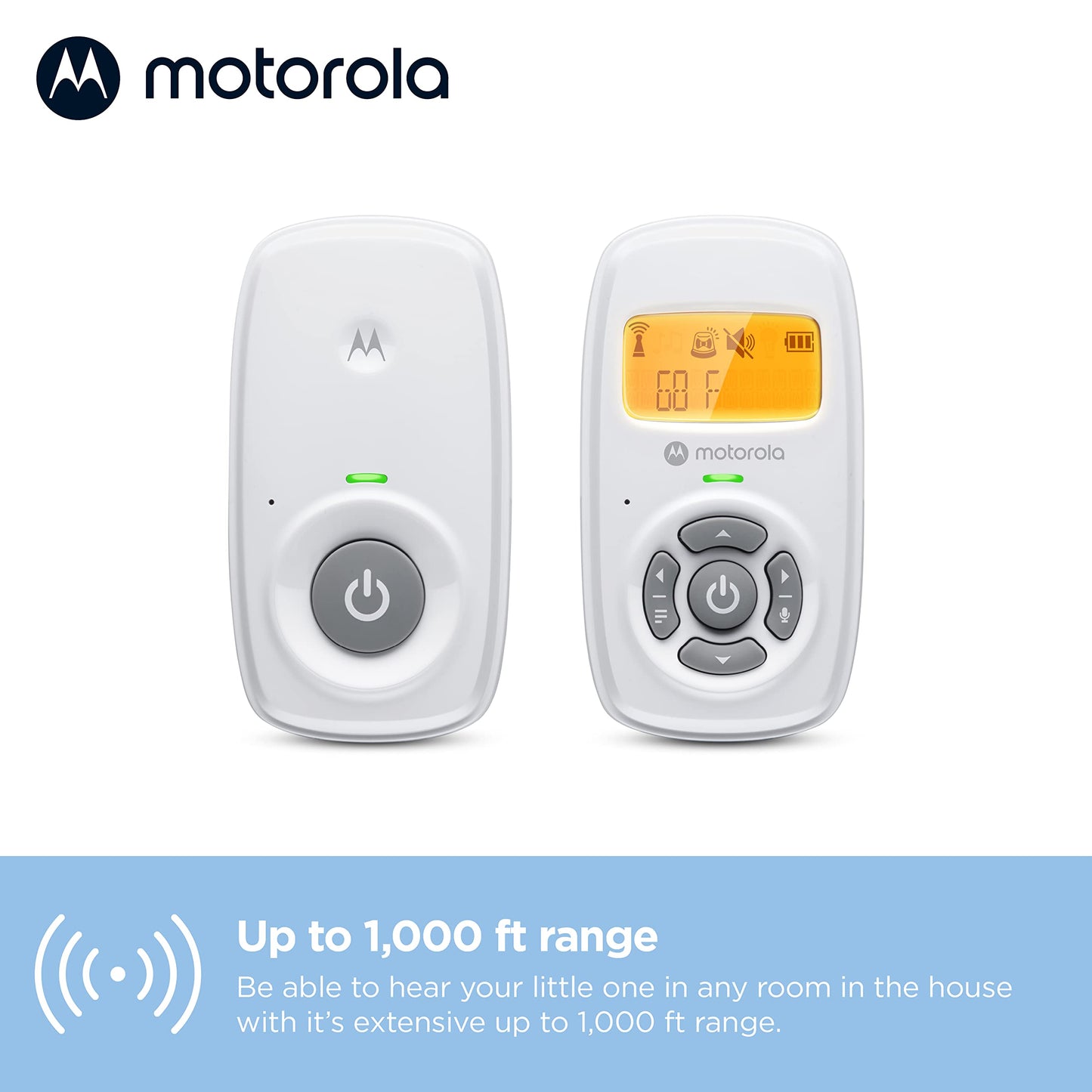 Baby Monitor Motorola de audio para bebé con tecnología DECT que no interfiere con la frecuencia Wi Fi