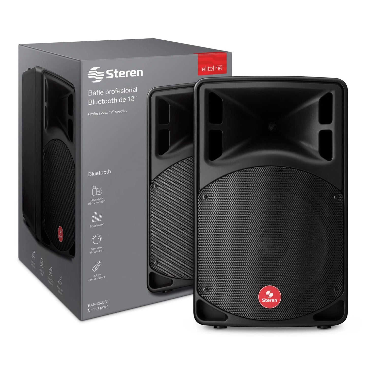 Steren BAF-1245BT Bafle Pro Bluetooth de 12" y SD