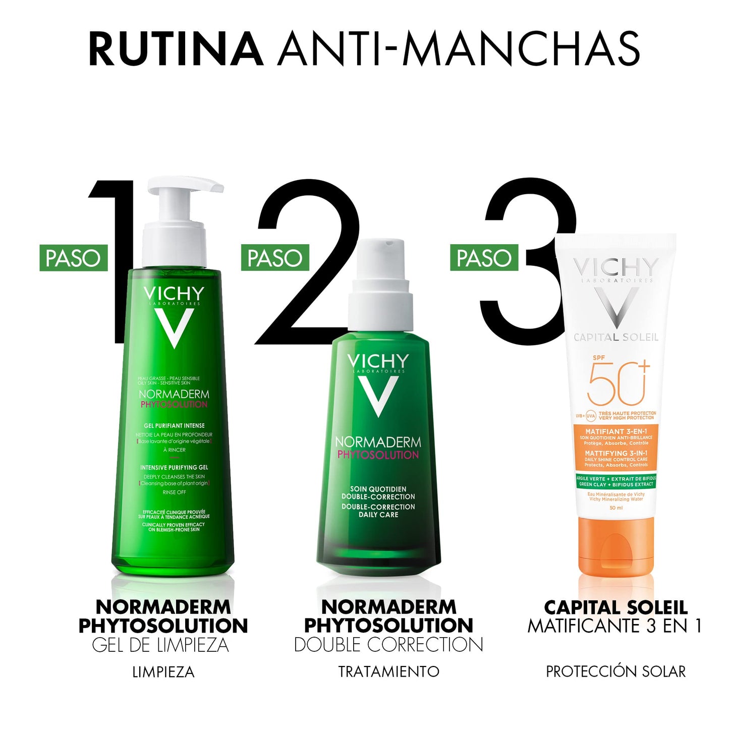 Vichy Gel Limpieza Rostro Anti-imperfecciones Normaderm Phytosolution - Reduce brillo e imperfecciones, para piel rasa o propensa al acné