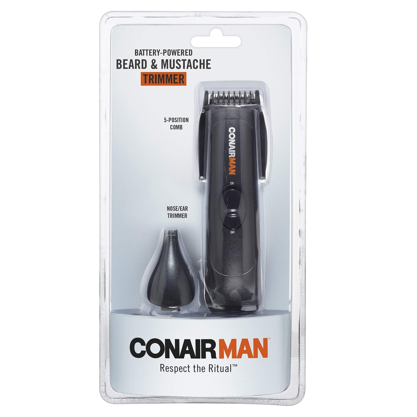 Cortadora de barba y bigote ConairMAN, cortadora de barba y bigote a batería