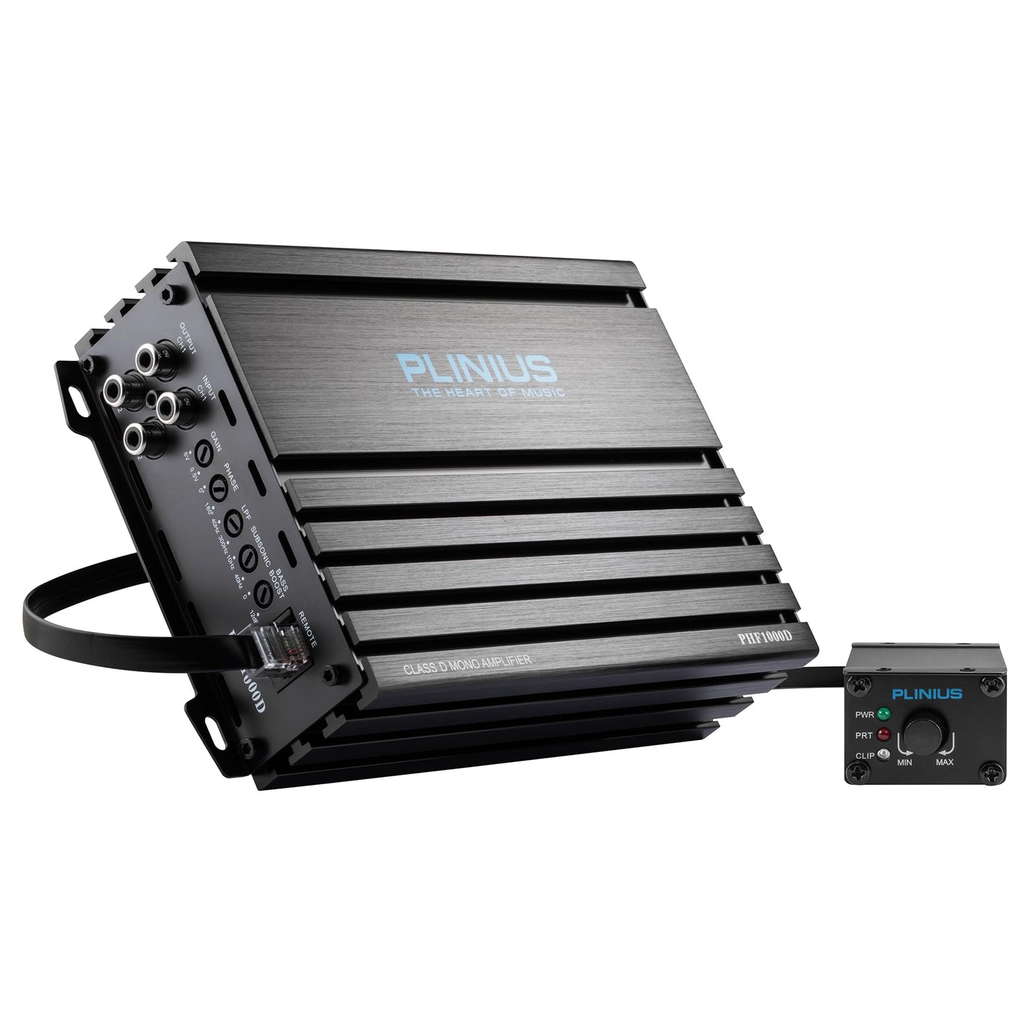 Amplificador de Audio de Coche Plinius Monobloque Clase D 1000 Vatios con Control Remoto de Subwoofer RMS