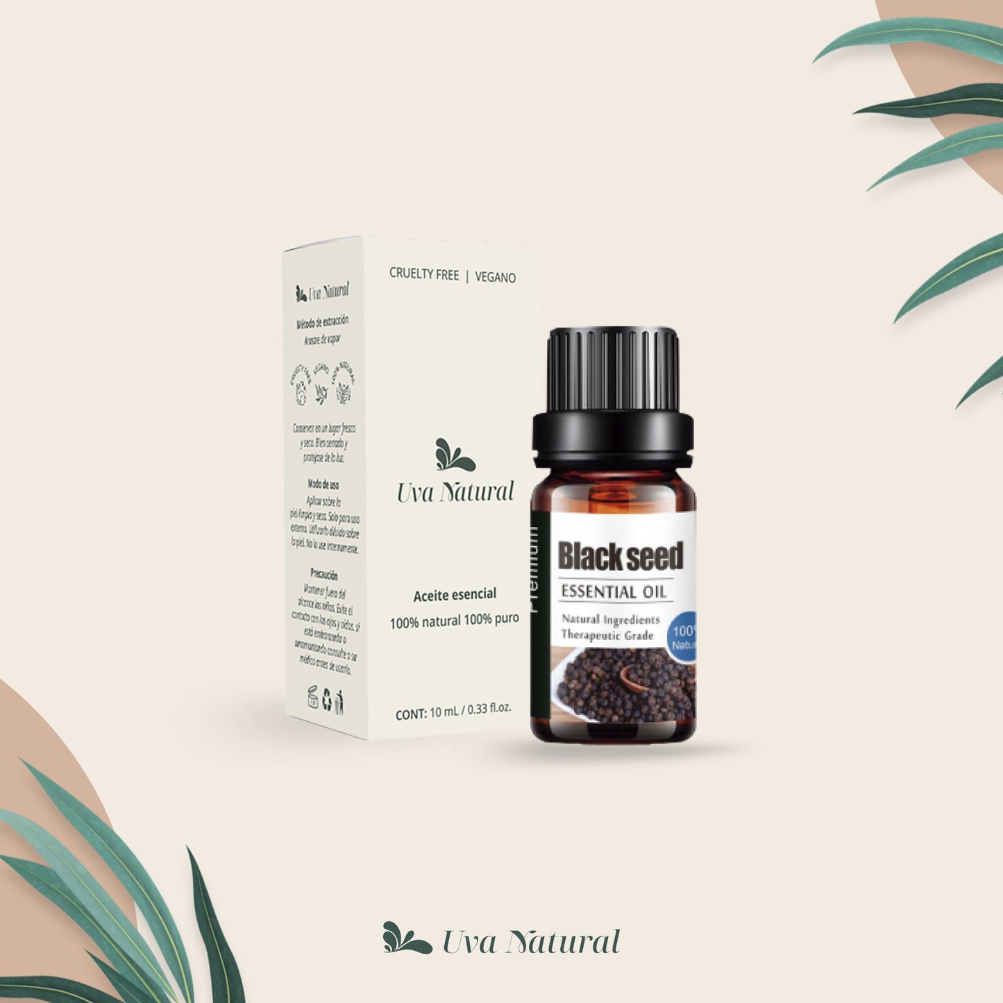Aceites Esenciales Aromaterapia Semilla Negra Natural 100% Conjunto con Caja de Regalo 10 ML