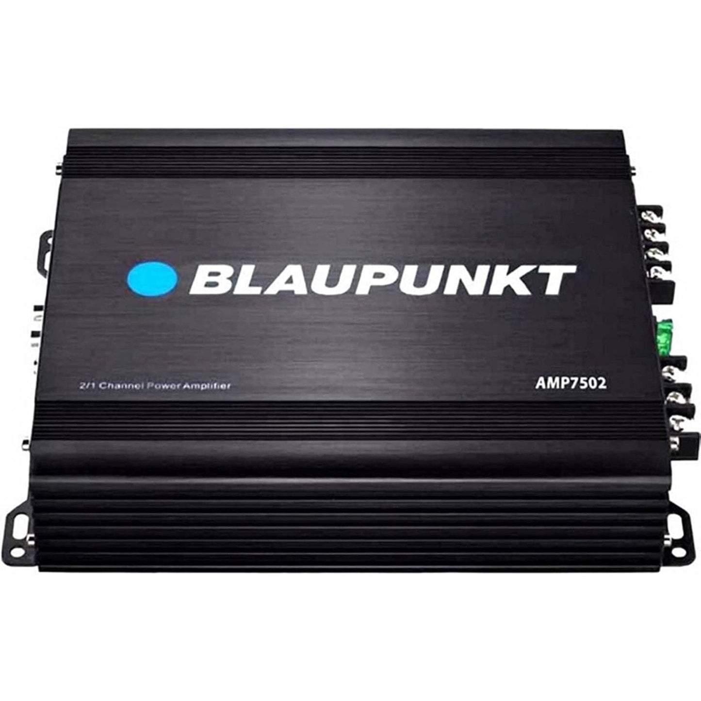 Blaupunkt AMP-7502PRO 750W Amplificador de 2 canales Clase AB - Diseño compacto y delgado, rango completo, cruzado, ganancia ajustable
