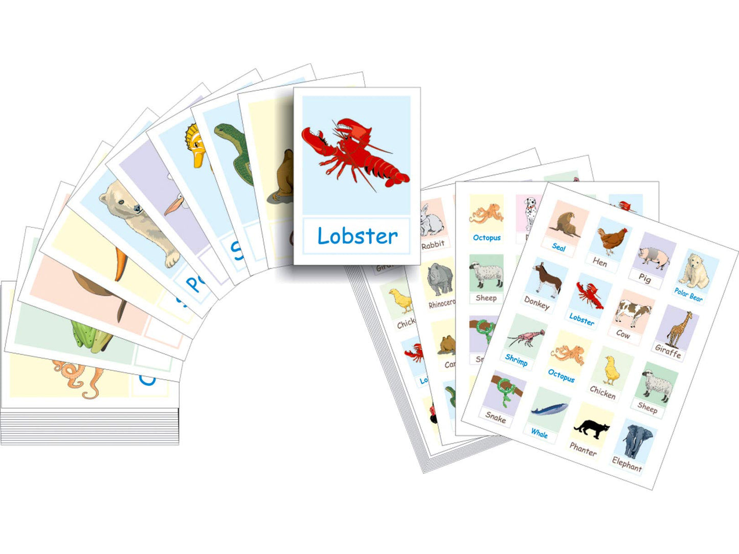 Juego de Lotería Didáctica Teach Play en Inglés de Animales para Niños y Adolescentes