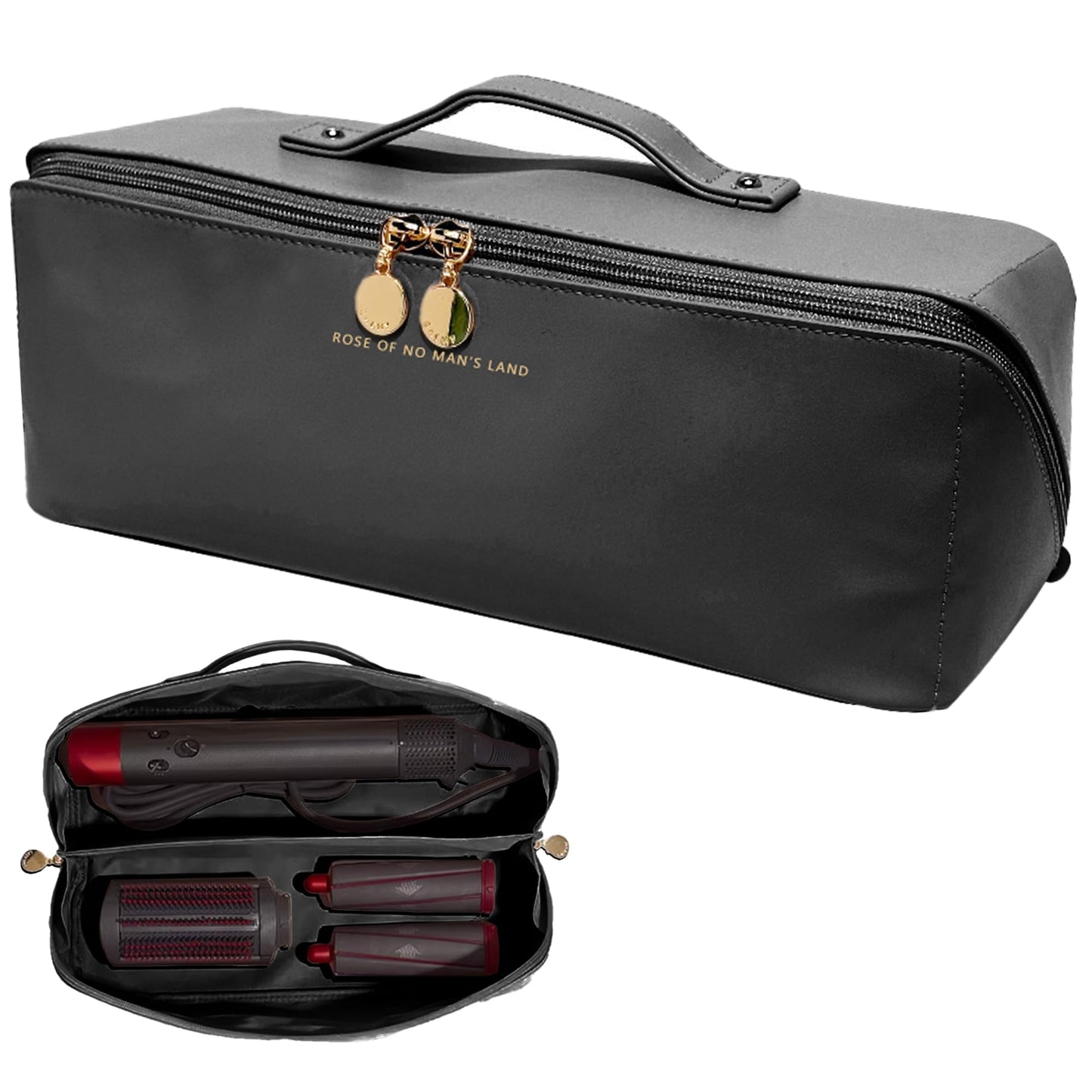 Linpr Estuche de Viaje Compatible con Dyson Airwrap Styler, Bolsa de Almacenamiento de Viaje Portátil para Secador de pelo, Estuche Organizador Impermeable para Shark Flexstyle (Negro)