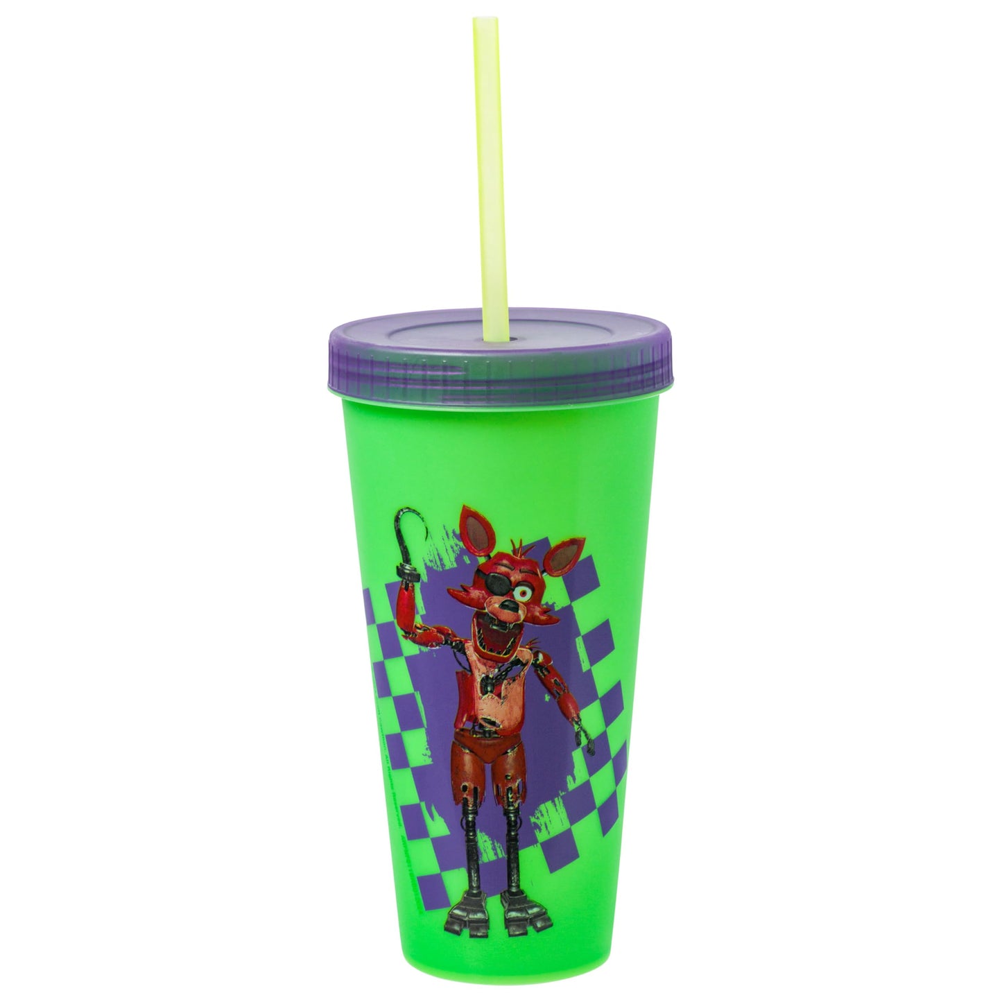 Silver Buffalo Five Nights at Freddy's Paquete de 4 vasos de plástico que cambian de color con Freddy Fazbear, Bonnie, Chica y Foxy, 24 onzas
