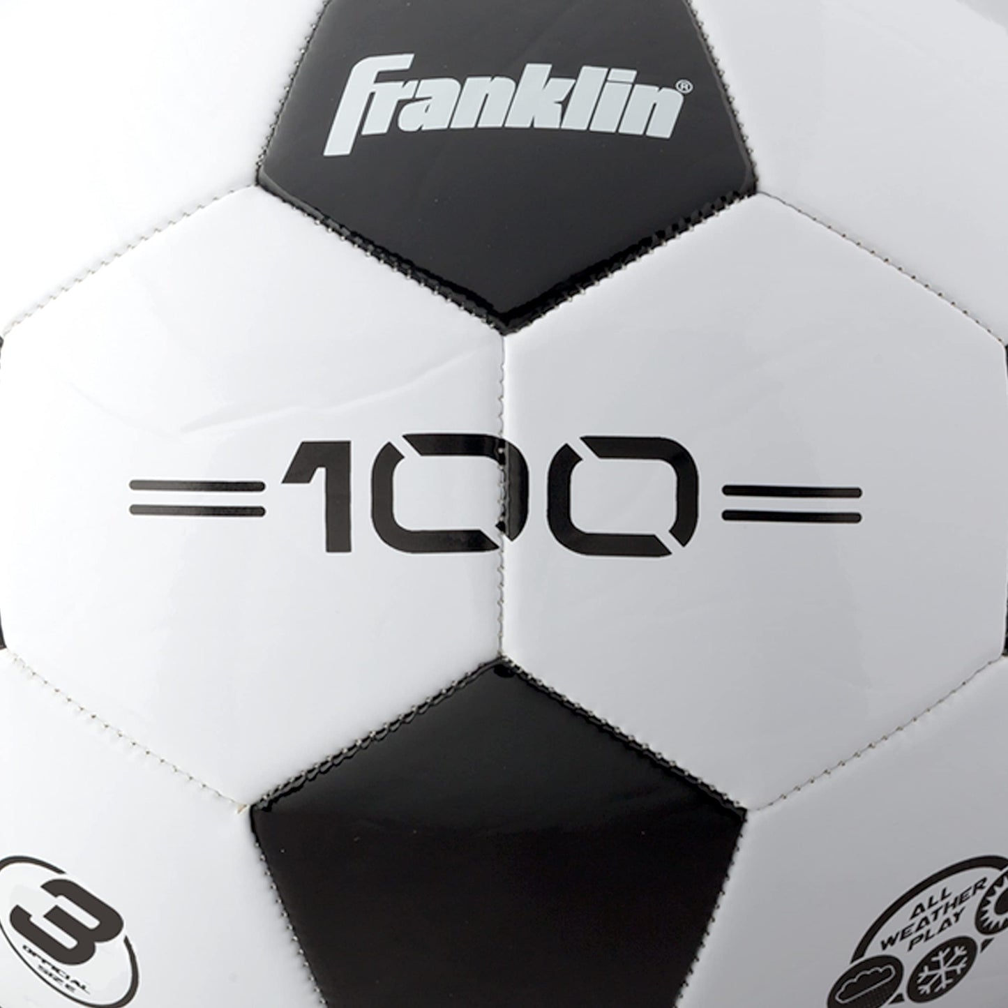 Franklin Sports Competition F-100 Balón de fútbol, Blanco/Negro, 3