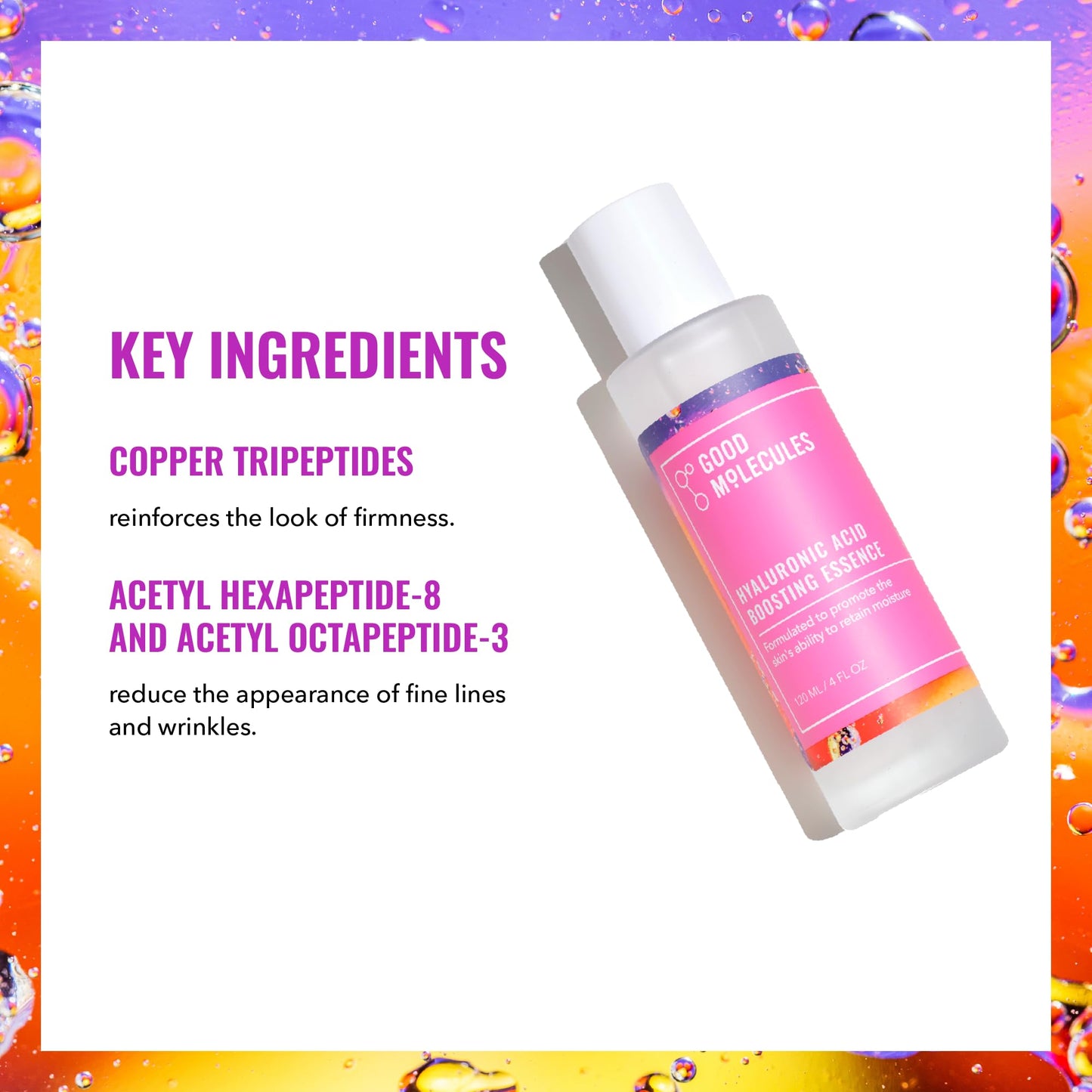 Good Molecules Hyaluronic Acid Boosting Essence 120ml/4oz - Facial Moisturizer Liquid Hydration with Tripeptides to Moisturize, Plump, Firm, Smooth Fine Lines - Water-Based, Anti-Aging Skin Care