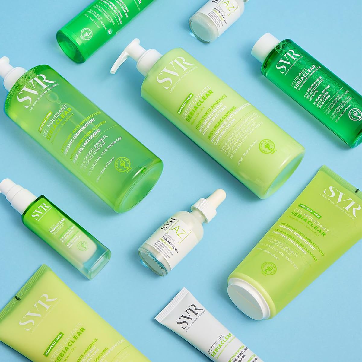 SVR Sebiaclear Gel Moussant Limpiador Facial y Corporal para Piel Mixta, Grasa y con Tendencia al Acné | Con Ácido Salicílico y Gluconolactona | Sin Jabón | 200 ml