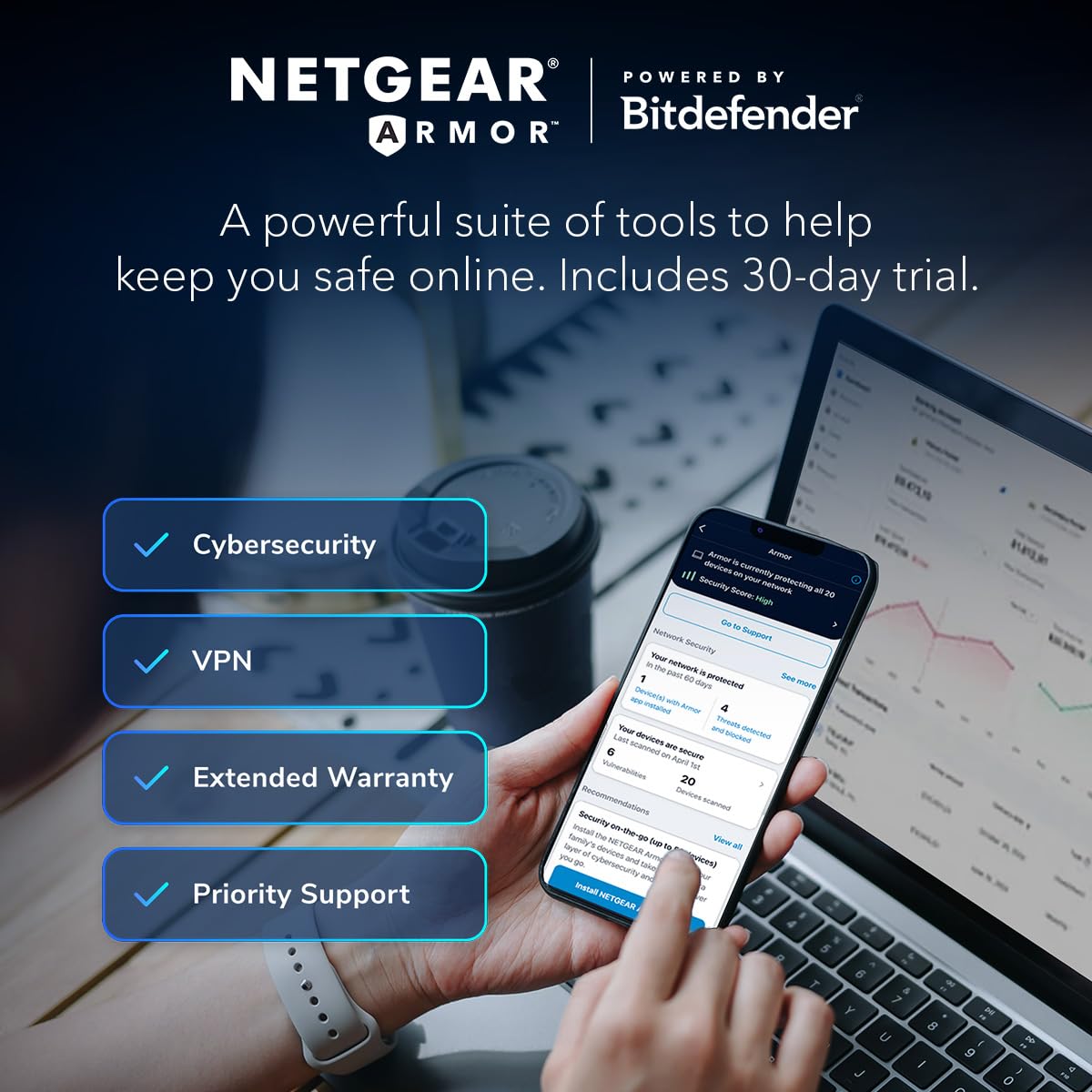 NETGEAR Nighthawk Router WiFi 6 (RAX30) Router Gigabit de Doble Banda de 5 fluyos, Velocidad inalámbrica AX2400 (hasta 2.4 Gbps), Cobertura de hasta 2.000 pies Cuadrados y 20 Dispositivos