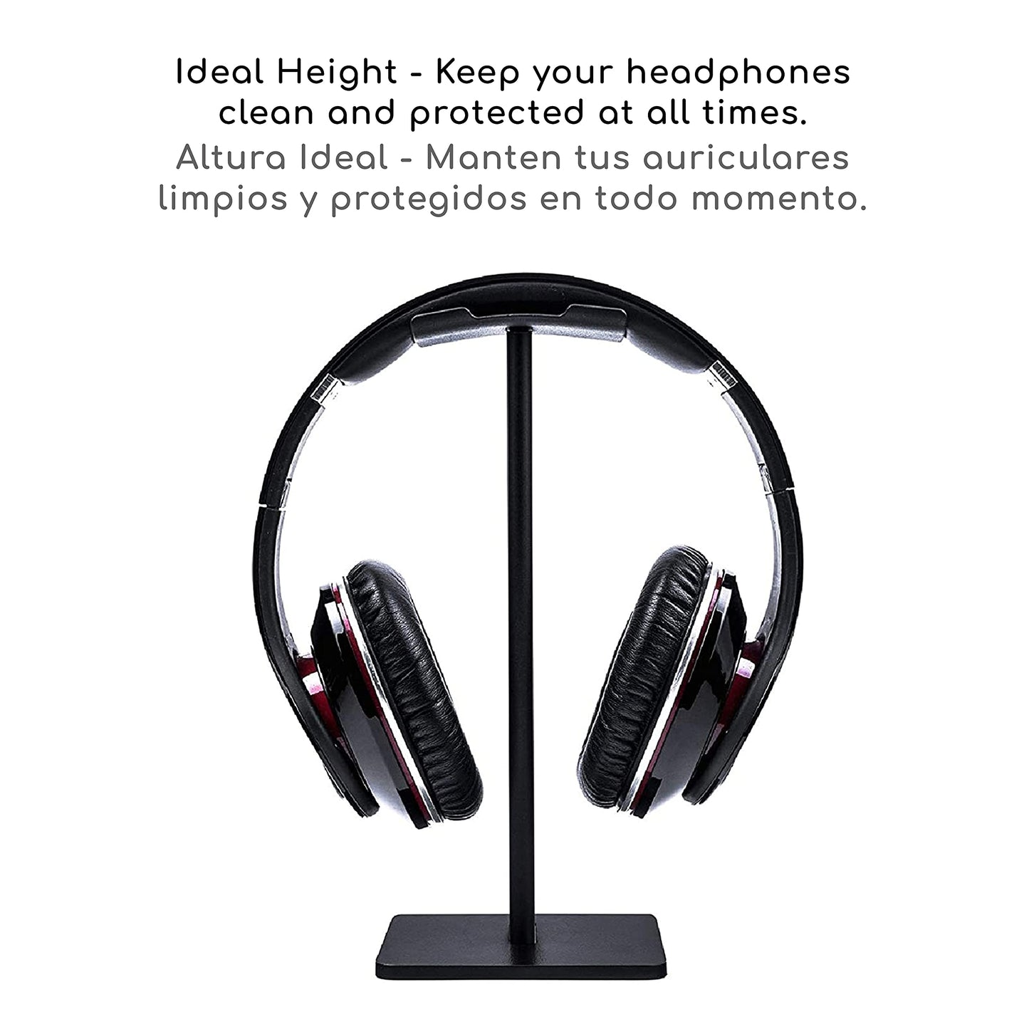 Lenfech boldr Soporte para Audífonos. Base Universal de Escritorio para Auriculares. Organizador de Escritorio. Compatible con Headphones y Gaming Headset Stand. Soporte Gamer (Negro)