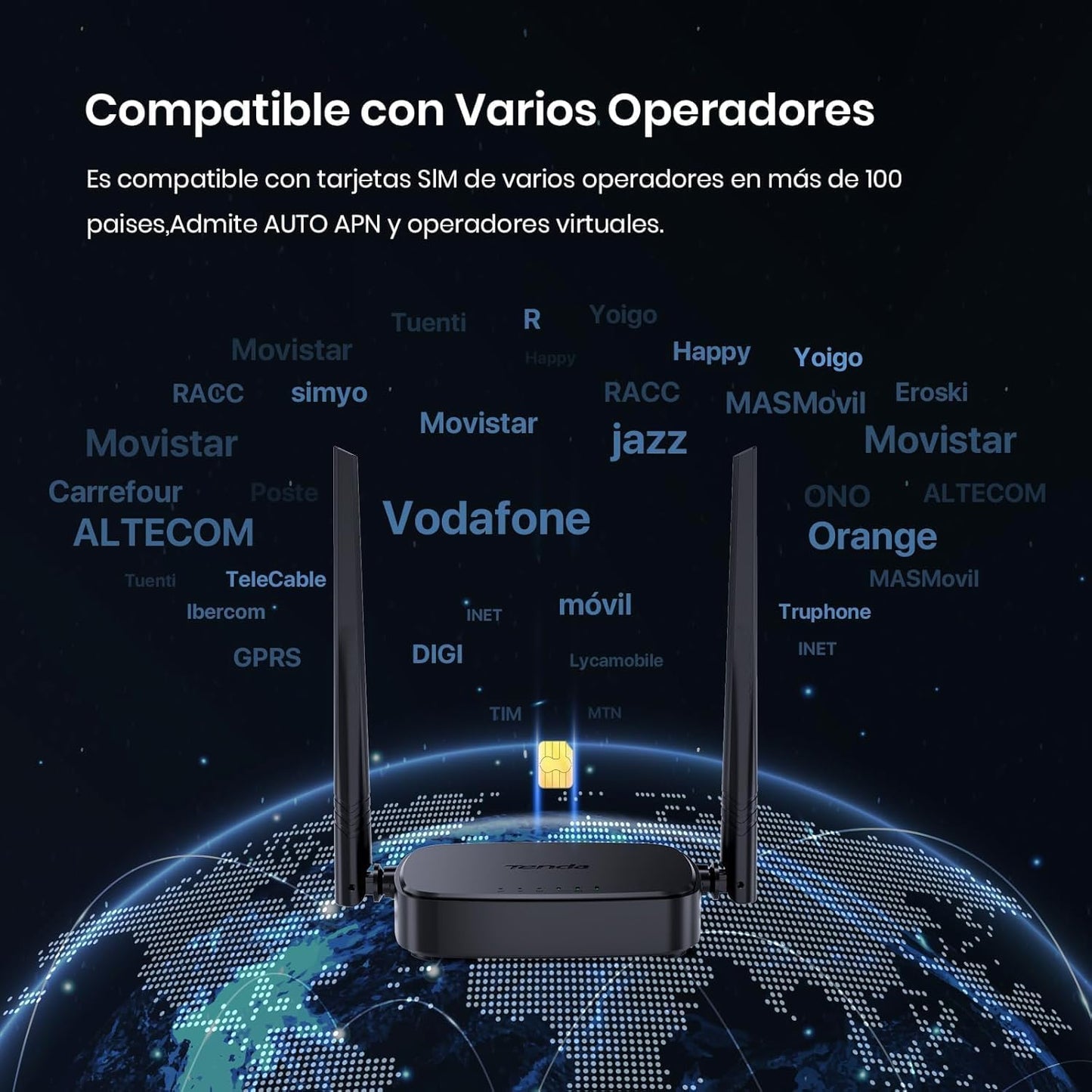 Tenda 4G03 Pro Router 4G LTE Portátil | WiFi 300Mbps + Puerto LAN/WAN | Plug & Play, Compatible con Operadores Múltiples