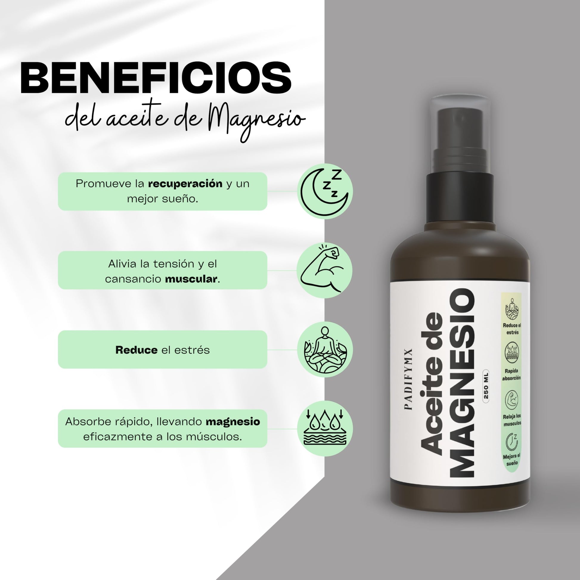 Aceite Orgánico de Magnesio Premium para Alivio Muscular y Estrés - 250ml - Calidad Superior en Productos Naturales.