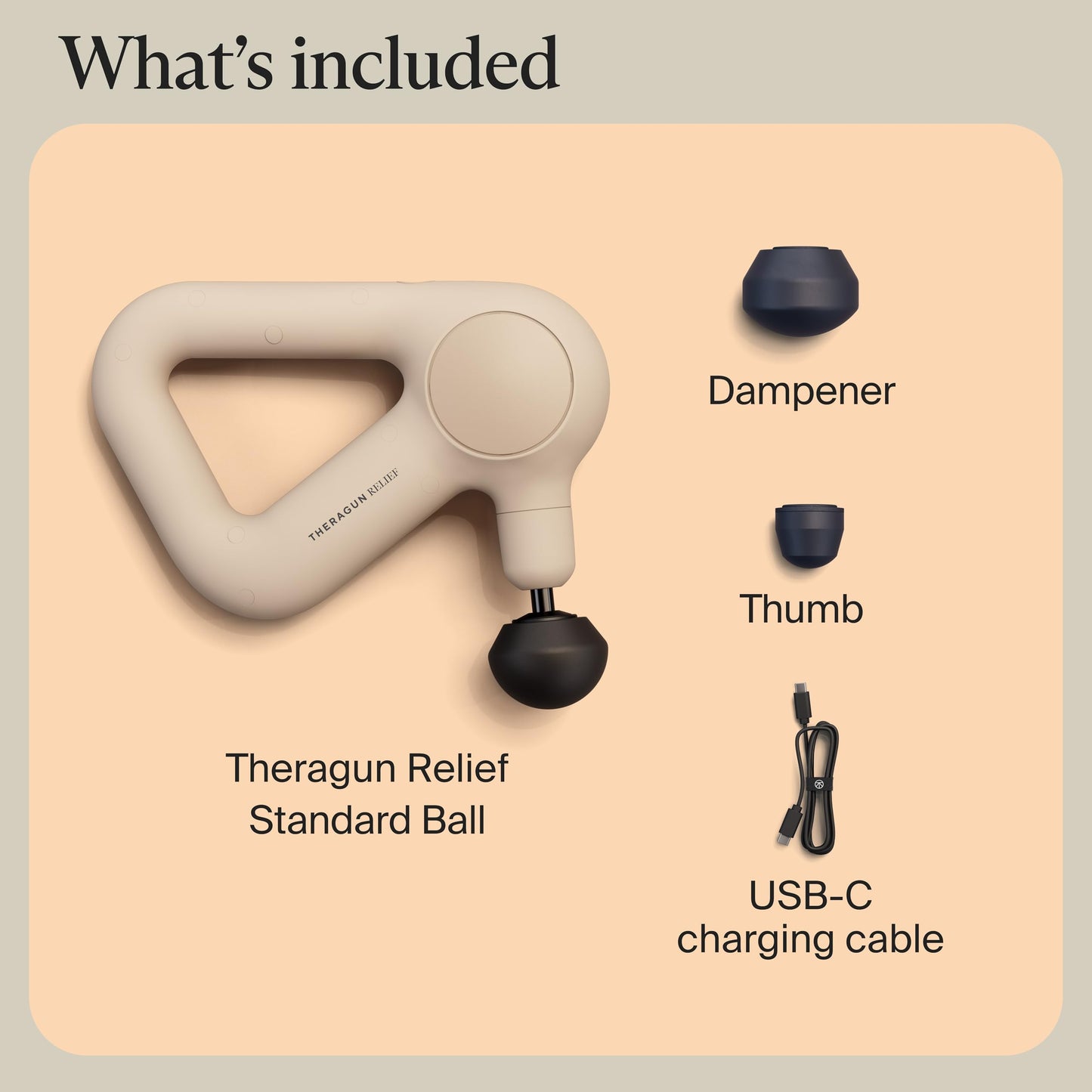 TheraGun - Pistola de masaje de percusión de mano, fácil de usar, cómoda y ligera masajeador personal para terapia de masaje para aliviar el dolor en cuello, espalda, piernas, hombros y cuerpo (arena)