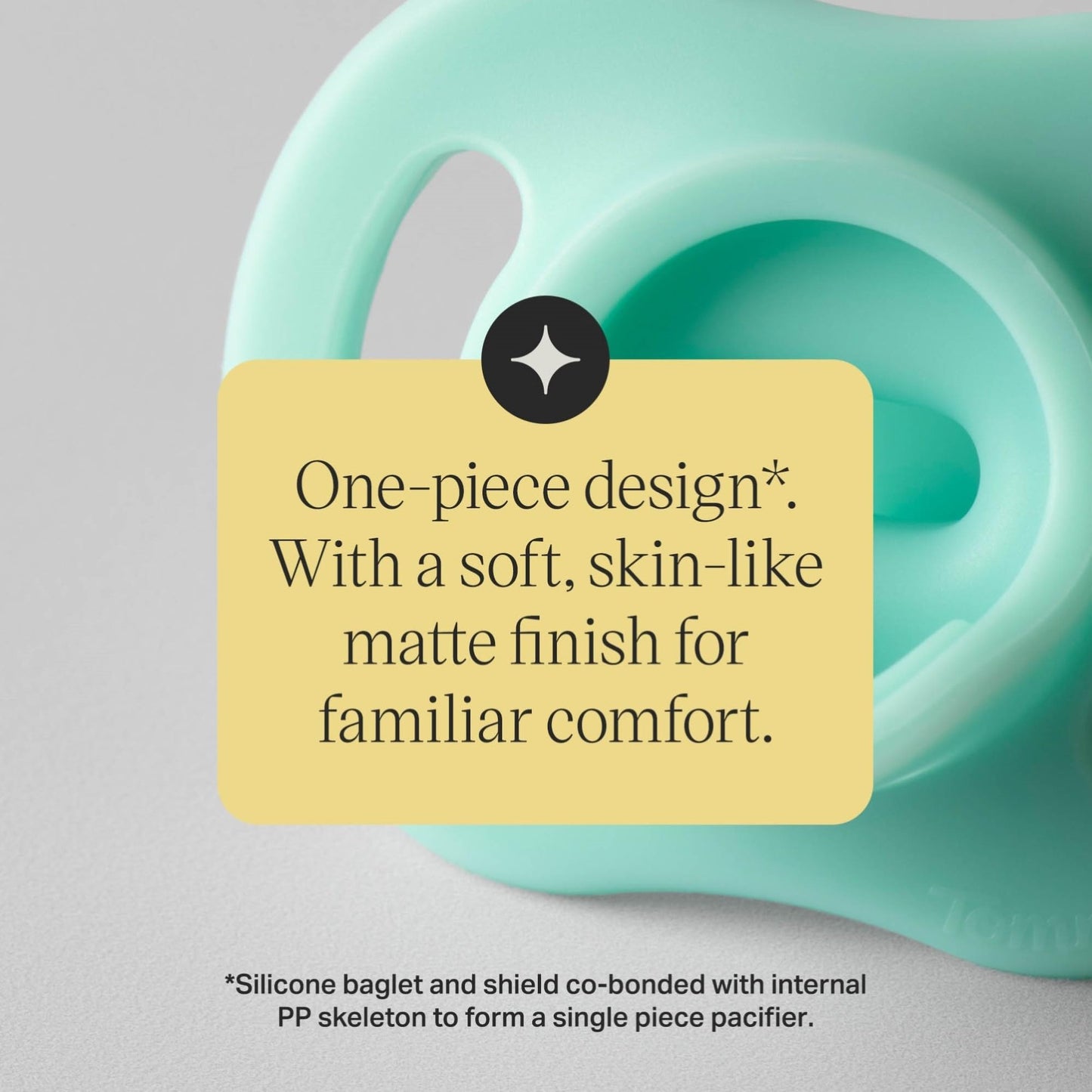 Chupete Tommee Tippee Ultra-light StayPut de Silicona Transparente Diseño de Una Pieza para Bebé 0-6 Meses Paquete de 4