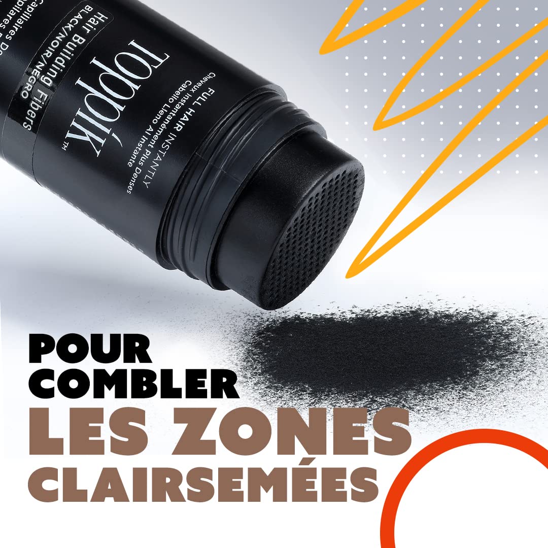 Toppik - Fibras para fortalecer el cabello, negras, 0.97 onzas