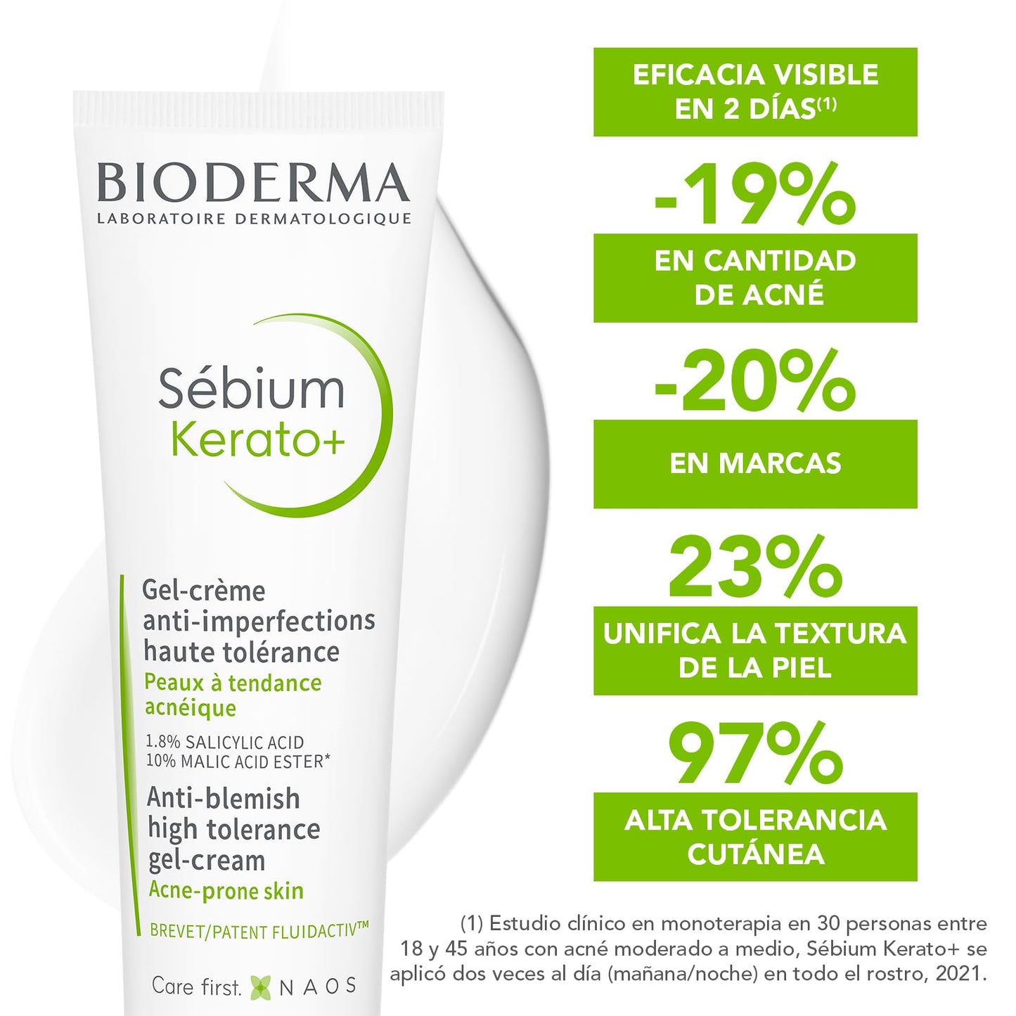 Bioderma Sébium Kerato + gel crema, 30 ml