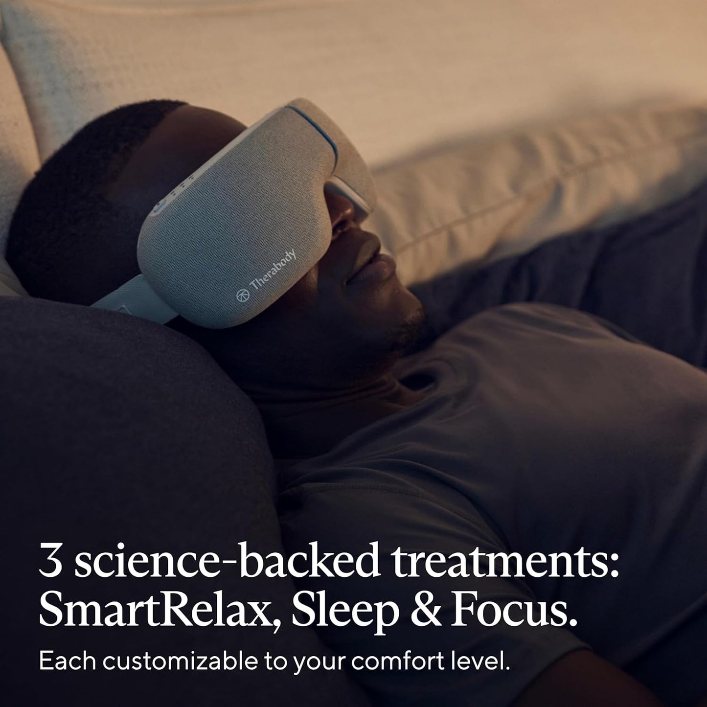 SmartGoggles by Therabody, dispositivo de masaje facial portátil, anteojos de vibración habilitados para Bluetooth, 3 modos personalizados para el bienestar corporal, incluyendo SmartRelax con tecnología SmartSense