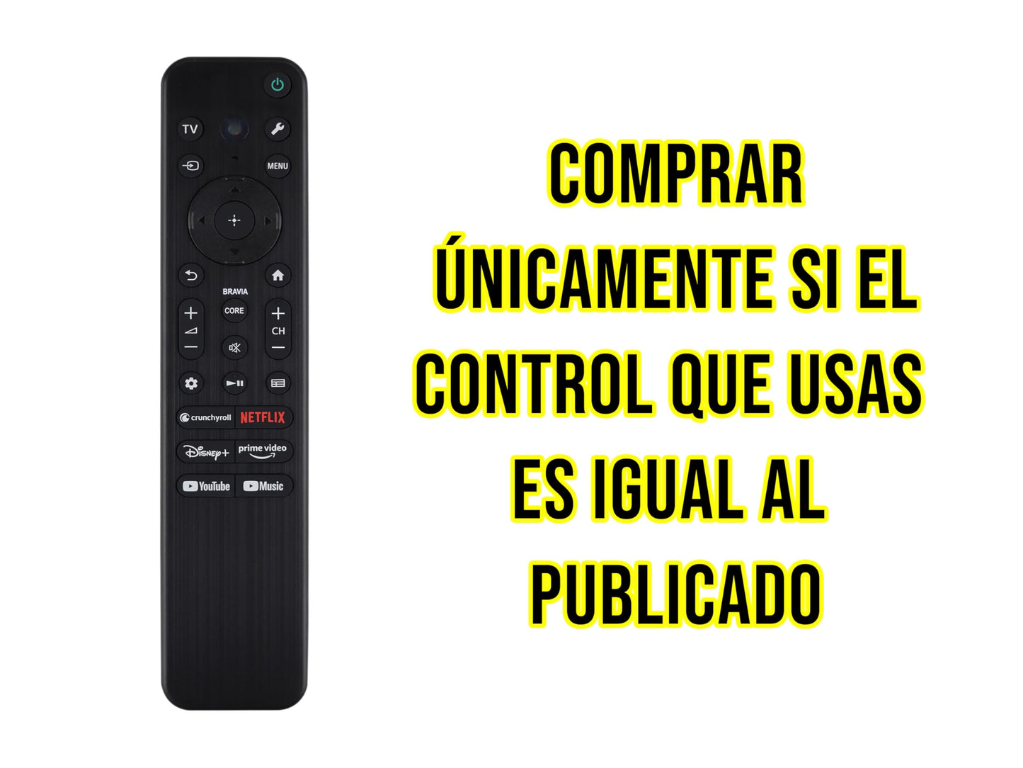 CONTROL EXPERT Control Compatible con Sony Smart TV Directo 4K Pantalla