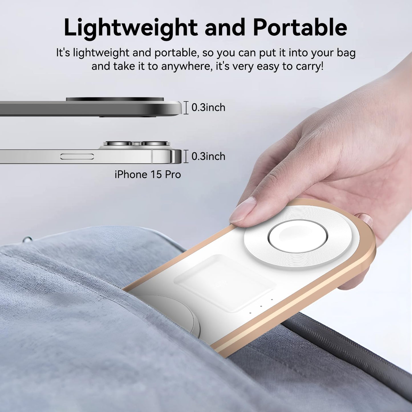 Cargador inalámbrico 3 en 1, estación de Carga magnética Plegable para Magsafe para iPhone 16/15/14/13/12/Pro MAX/Pro/Mini/Plus, Apple Watch 10/9/8/7/SE/6/5/4/3/2/1/Ultra2/Ultra, AirPods pro/2/3/4