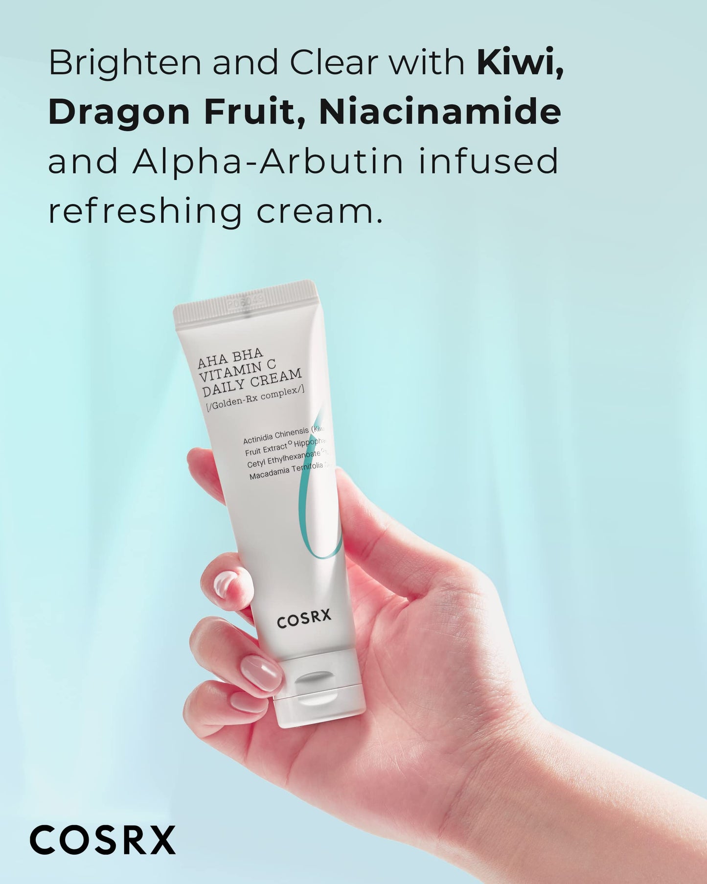 COSRX Crema diaria hidratante con Vitamina C, AHA/BHA para una piel brillante y suave