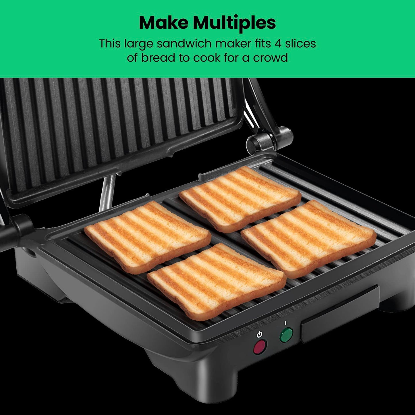 Chefman Parrilla Panini Prensa y Gourmet Sándwich de Hacer, 4 Rebanadas