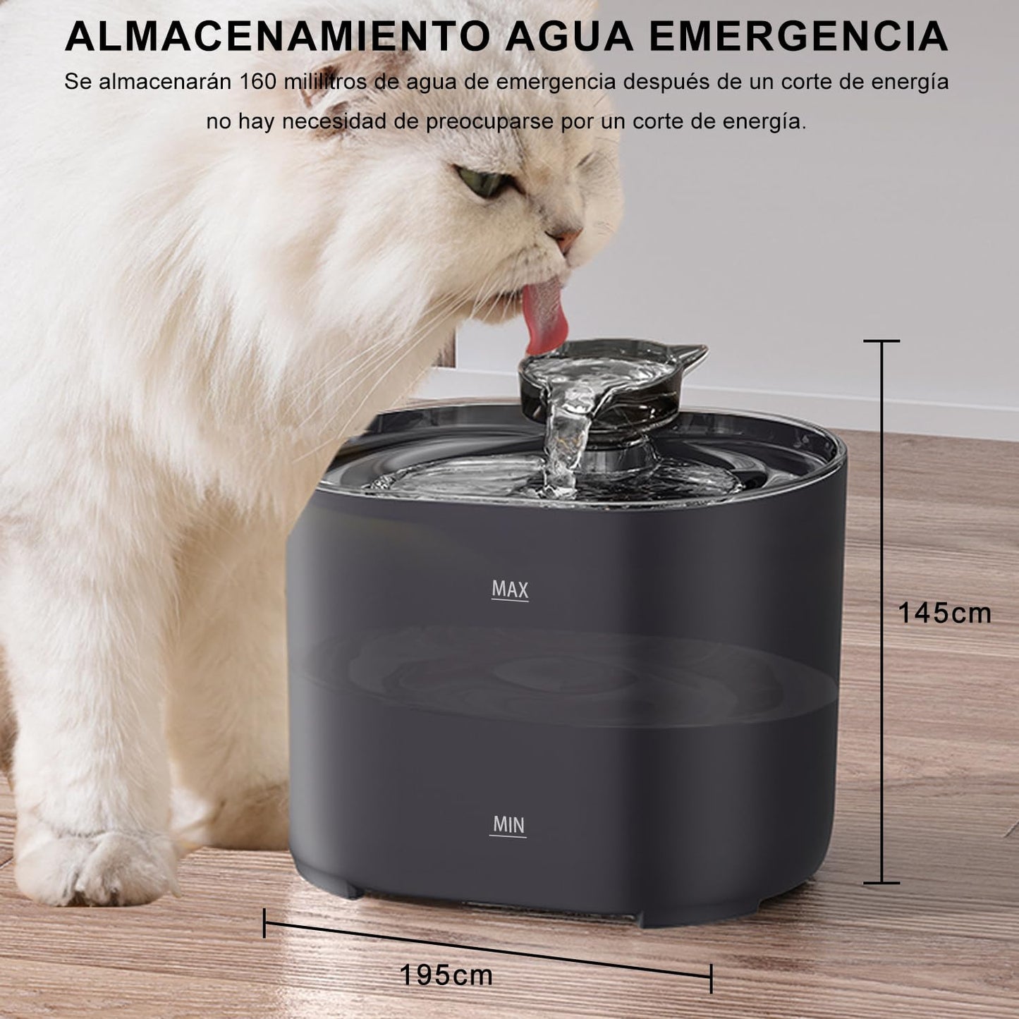 Bebedero MXCOCO LED Azul con Bomba Silenciosa para Mascotas